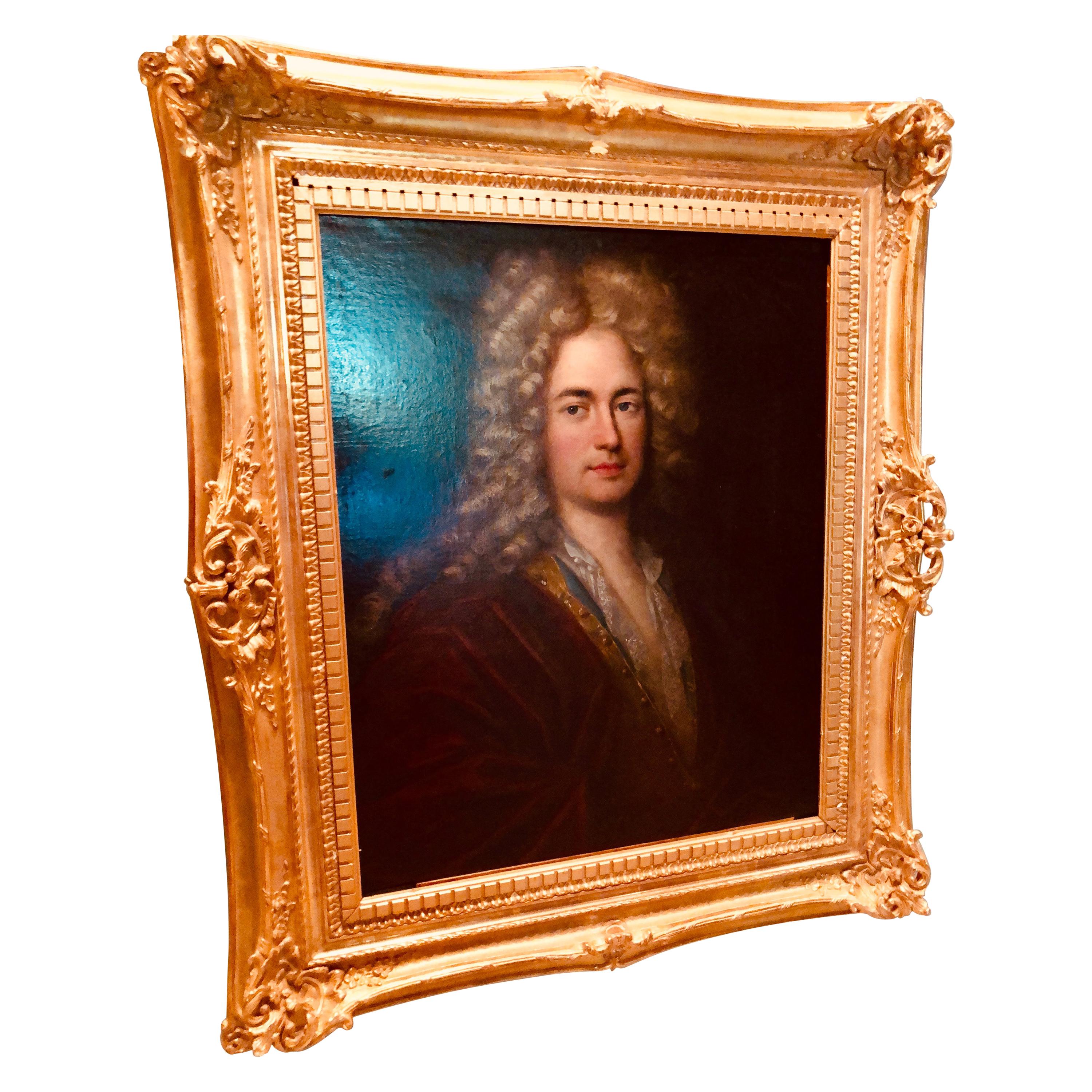 Antique 18th Century Young Aristocrat En Déshabille Portrait Oil Painting France For Sale