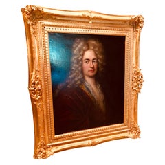 Antique 18th Century Young Aristocrat En Déshabille Portrait Oil Painting France