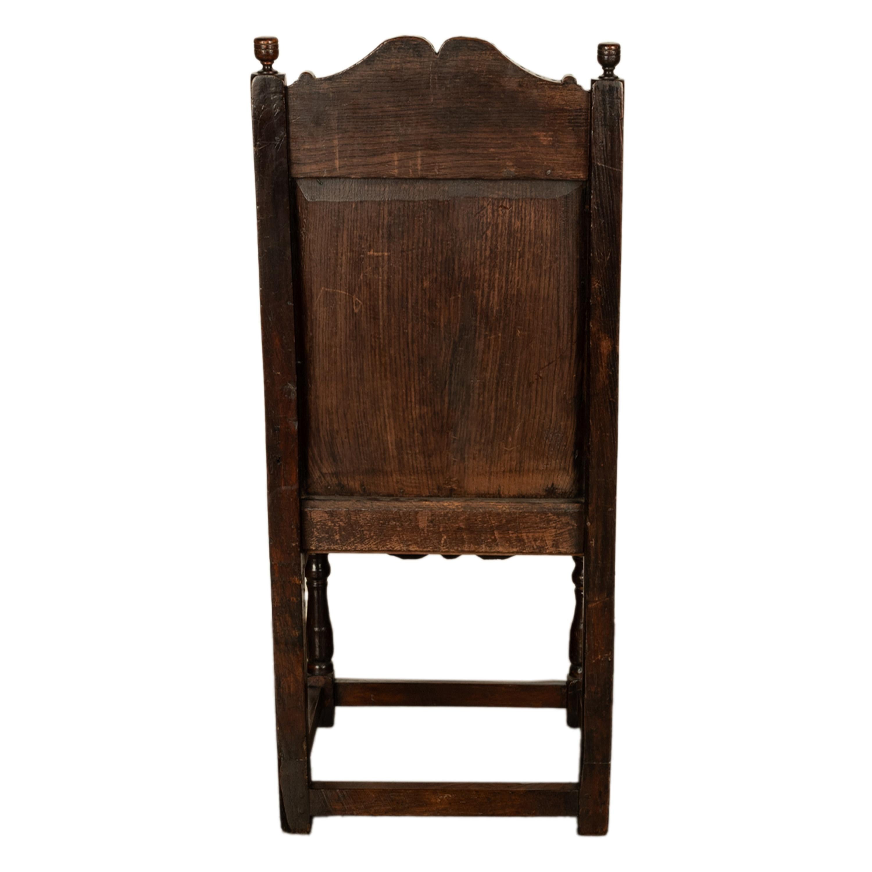 Ancienne chaise Wainscot en chêne sculpté géorgienne du 18ème siècle, Yorkshire 1720 Bon état - En vente à Portland, OR