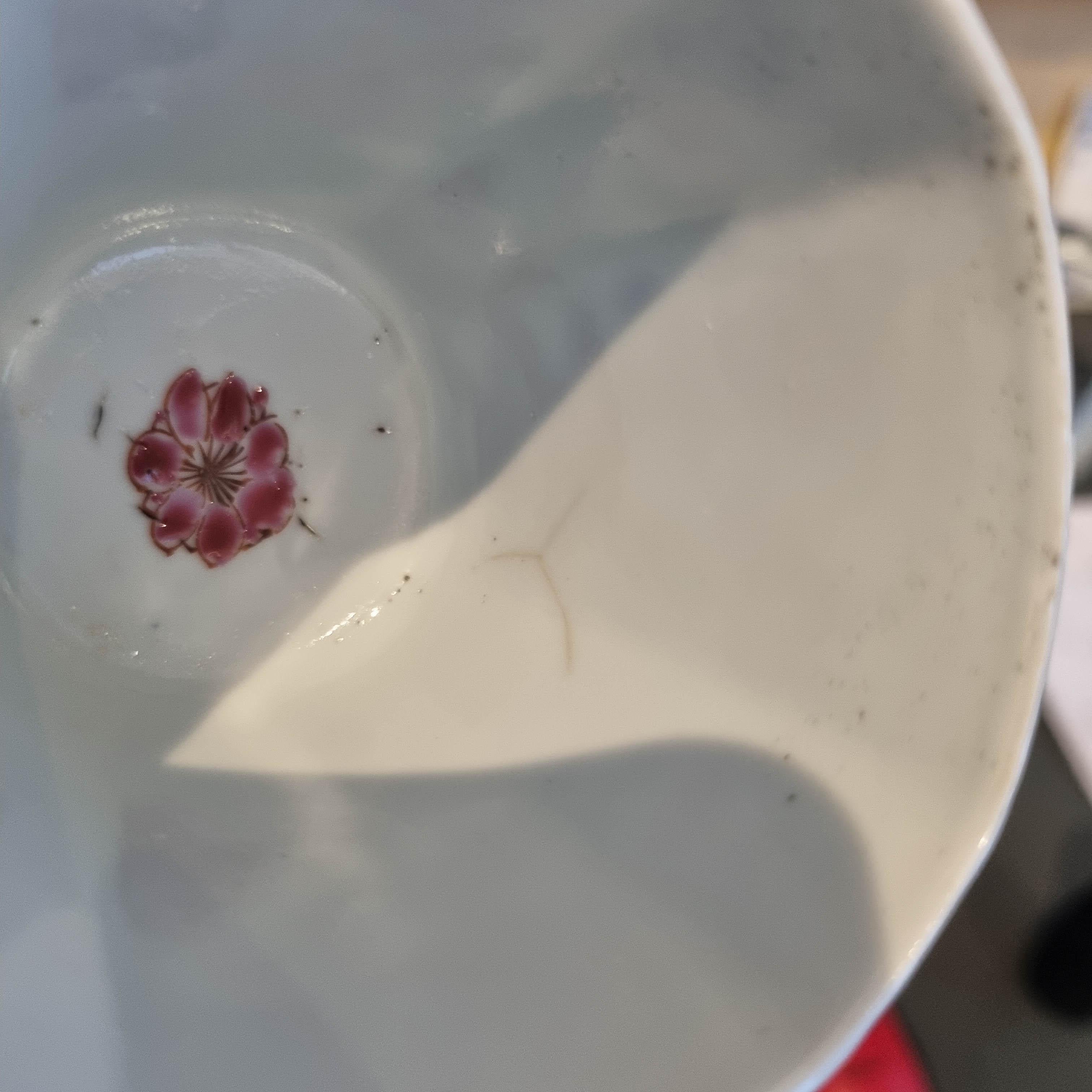 Antique 18th Famille Noir Chinese Porcelain Bowl Kangxi/Yongzheng Fencai China For Sale 1