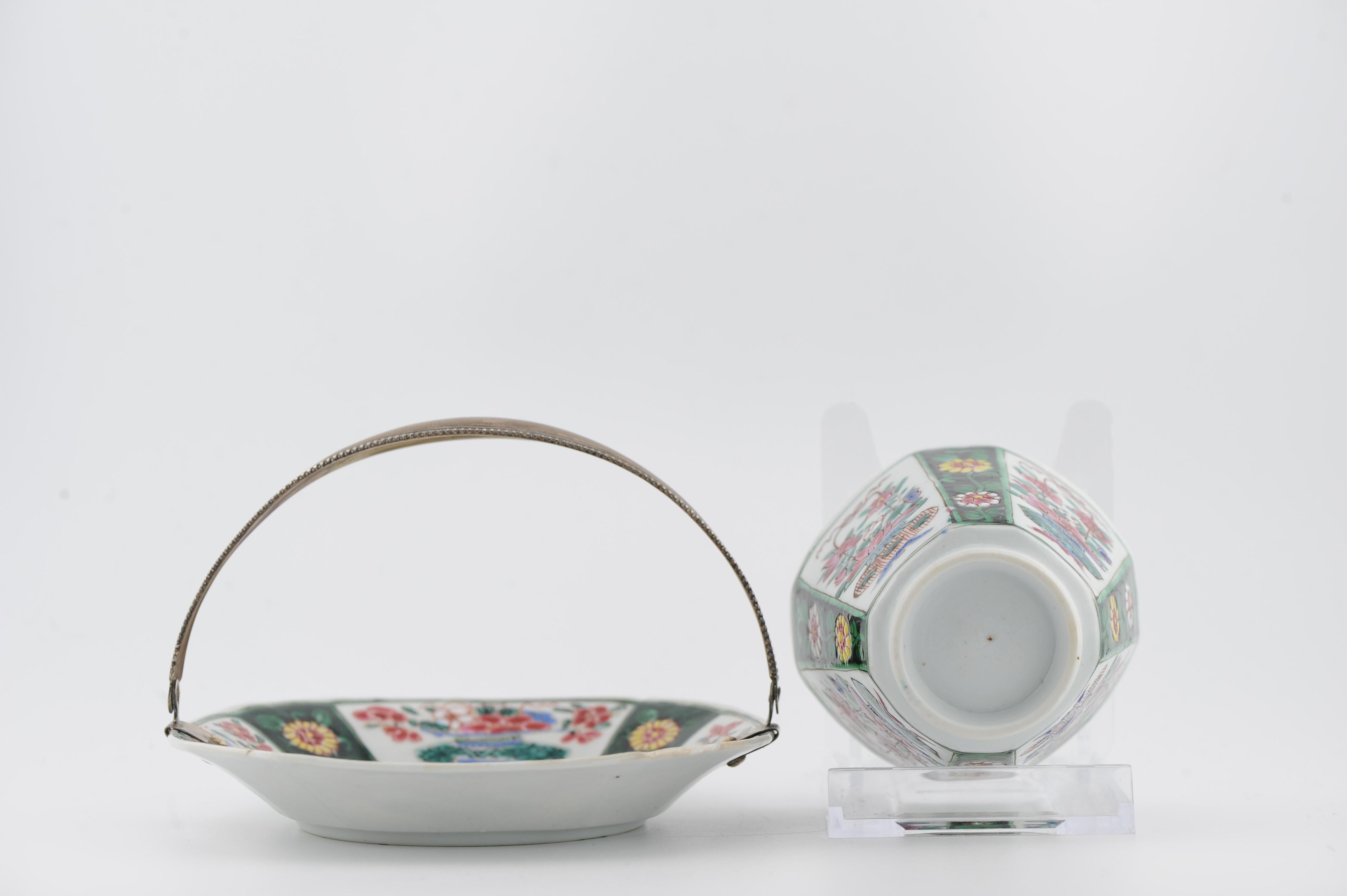 Antique 18th Famille Noir Chinese Porcelain Bowl Kangxi/Yongzheng Fencai China For Sale 4