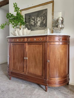 Antique 18th French Louis XVI Buffet, Carrara Marble