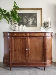 Antique 18th French Louis XVI Buffet, Carrara Marble