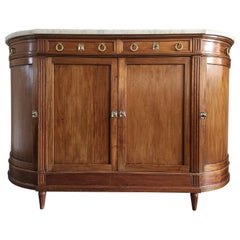 Antique 18th French Louis XVI Buffet, Carrara Marble