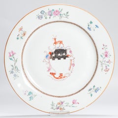 Antique 18th Qianlong Armorial Dish Chinese Porcelain Plate China