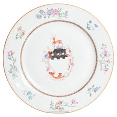 Antique 18th Qianlong Armorial Dish Chinese Porcelain Plate China