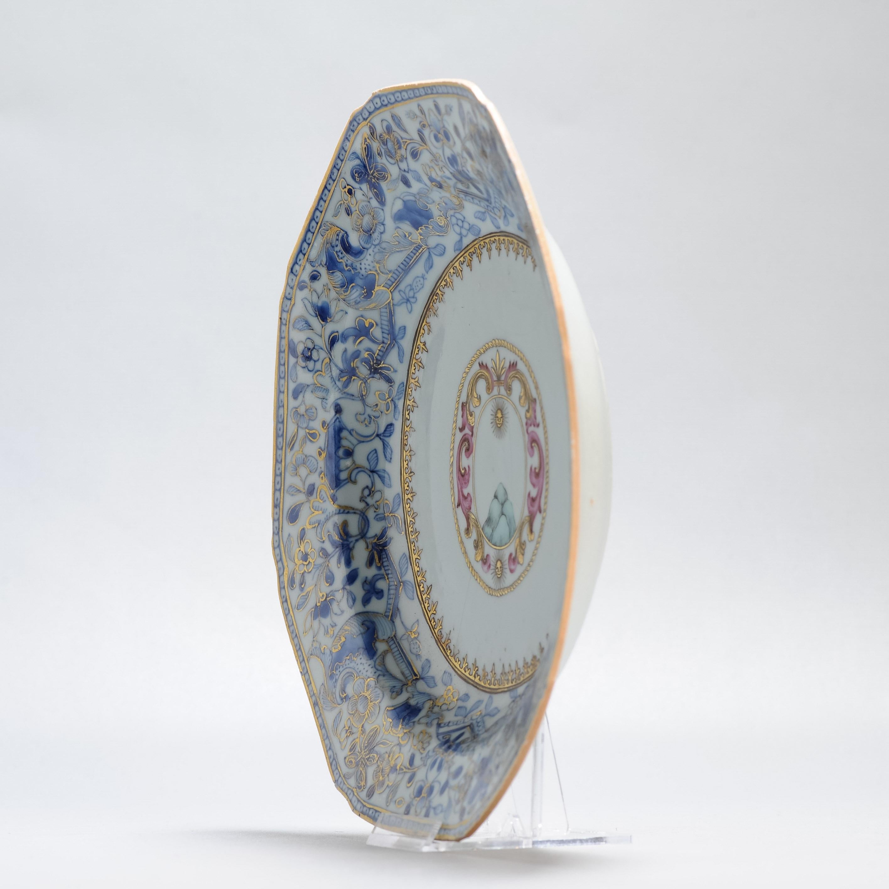Antico piatto in porcellana cinese del 18° Qianlong Sunnybanck Armorial Dishish in vendita 2