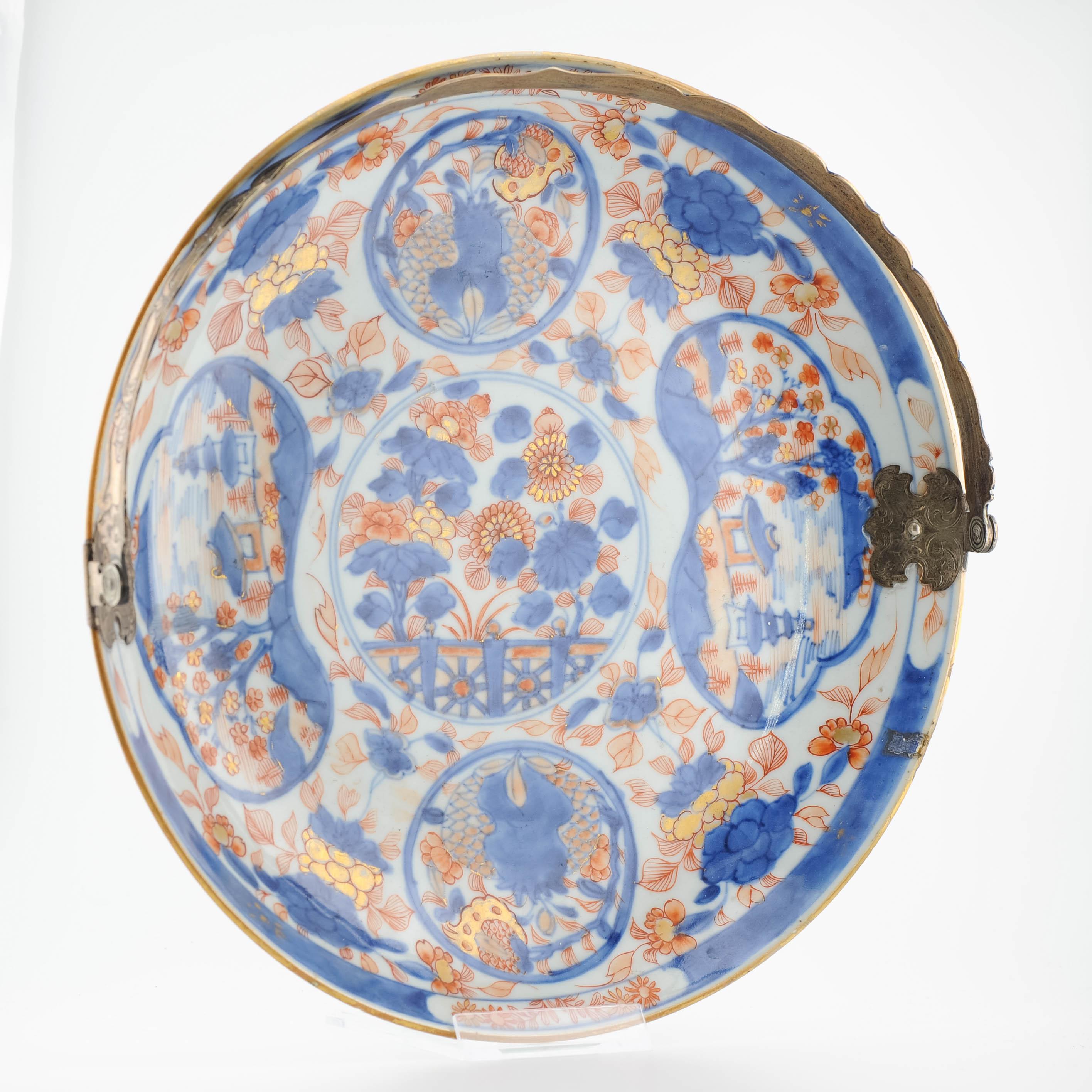 Assiette de service antique en argent du 18e siècle, Kangxi Yongzheng Por chinois ancien en vente 8