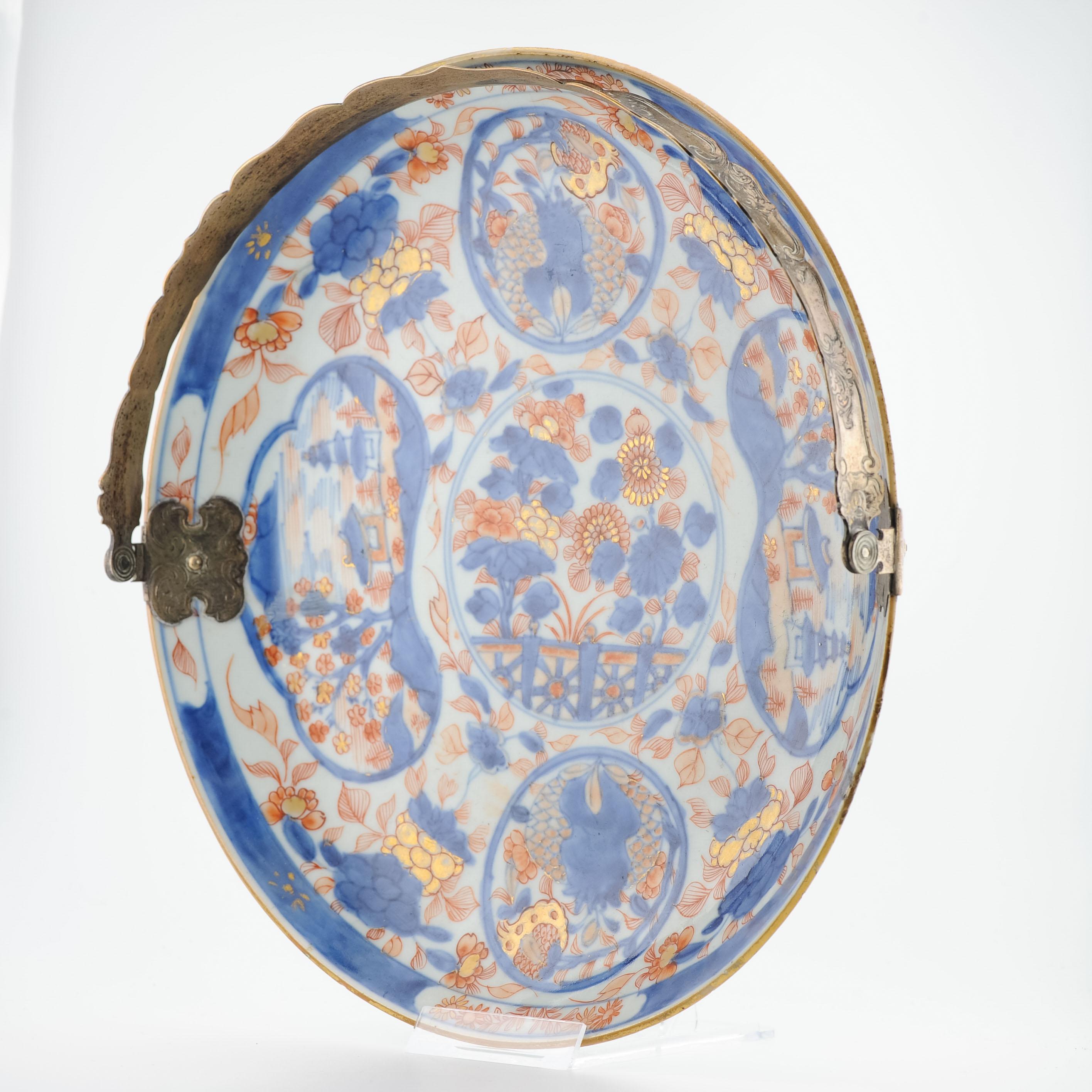 Assiette de service antique en argent du 18e siècle, Kangxi Yongzheng Por chinois ancien en vente 9