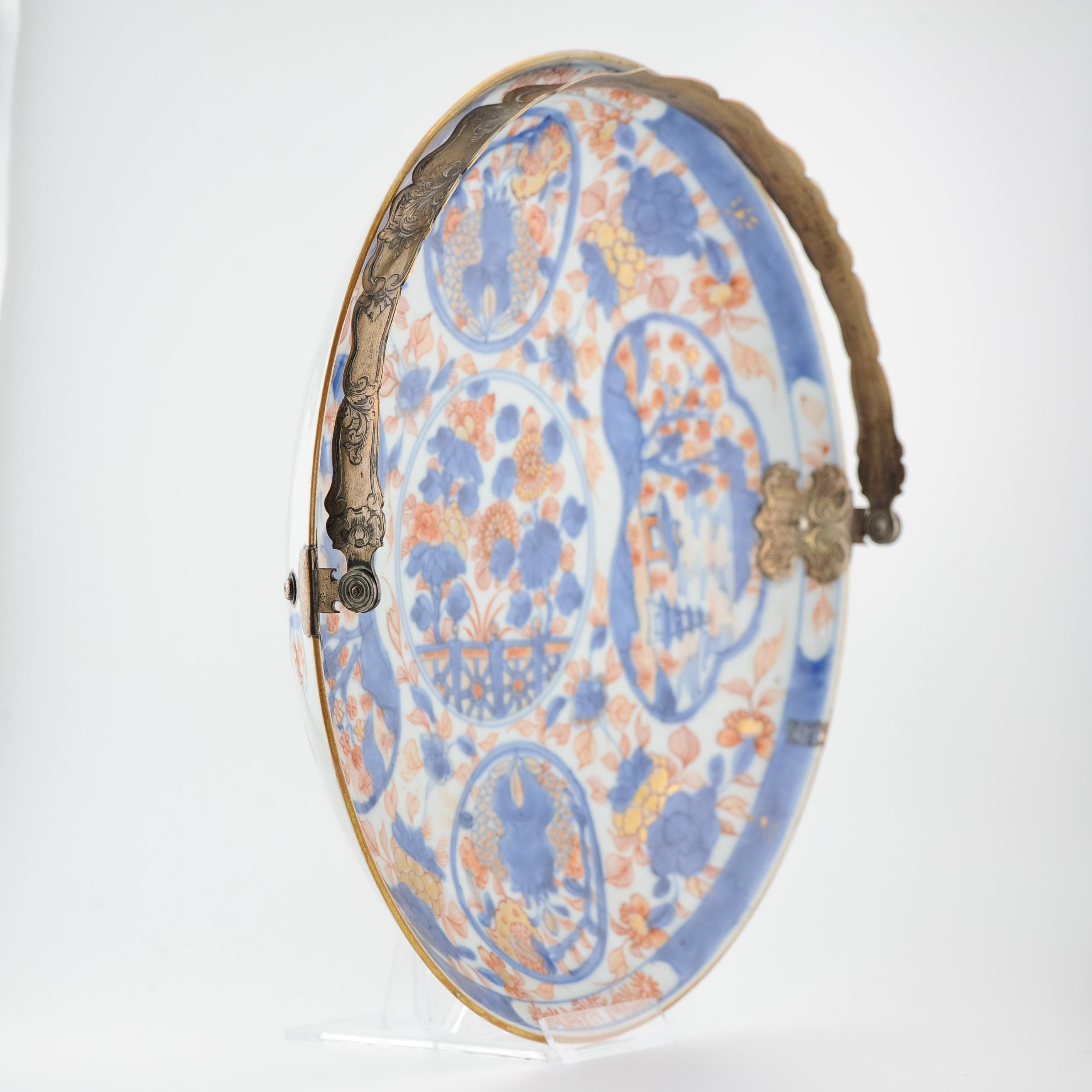 XVIIIe siècle et antérieur Assiette de service antique en argent du 18e siècle, Kangxi Yongzheng Por chinois ancien en vente