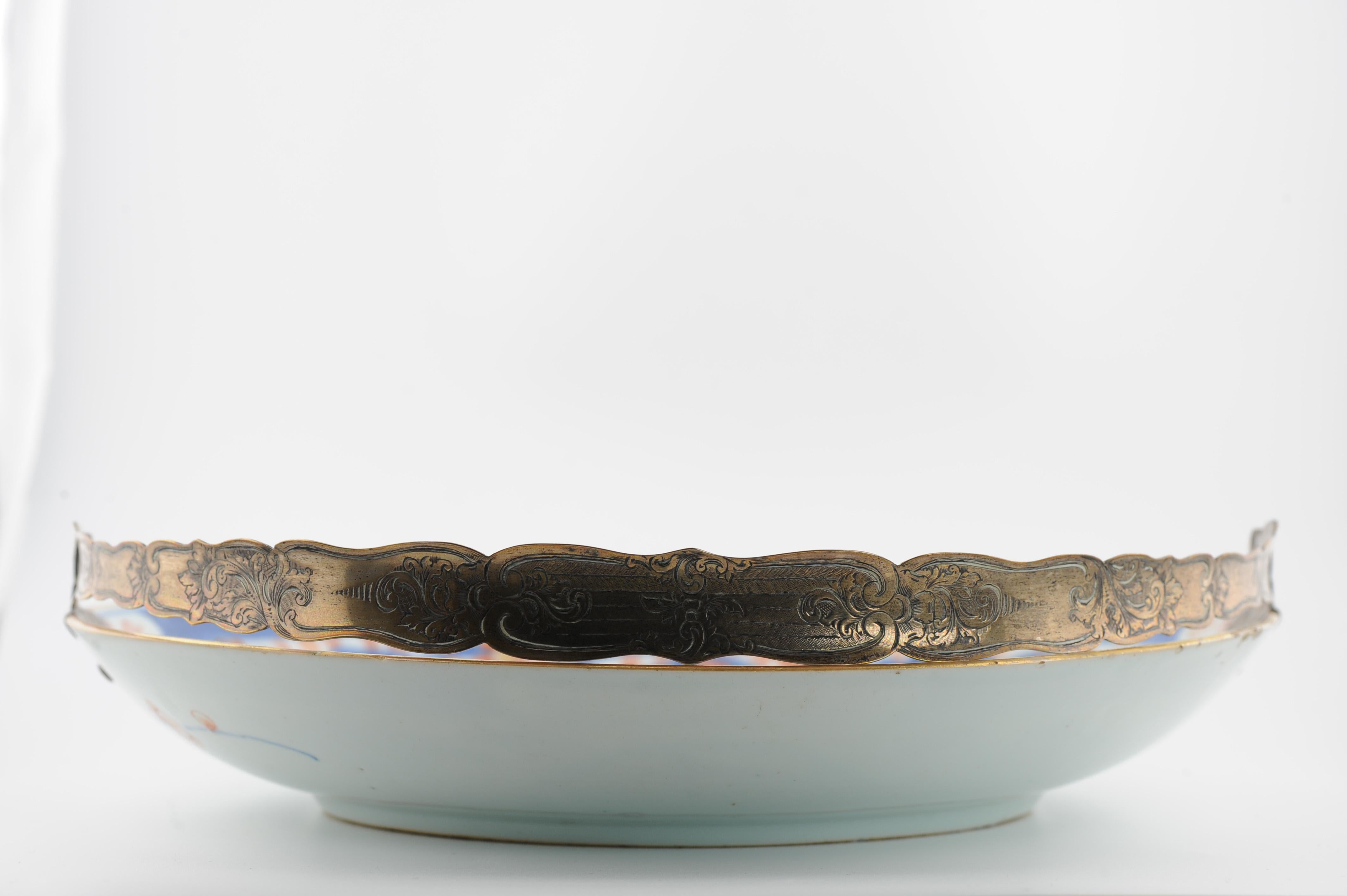 Assiette de service antique en argent du 18e siècle, Kangxi Yongzheng Por chinois ancien en vente 3