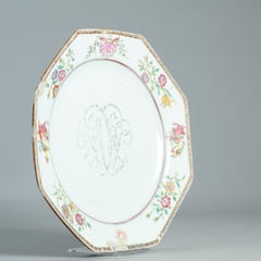 Antique 18thC Chinese Qianlong Armorial Porcelain Plate Dish China Export