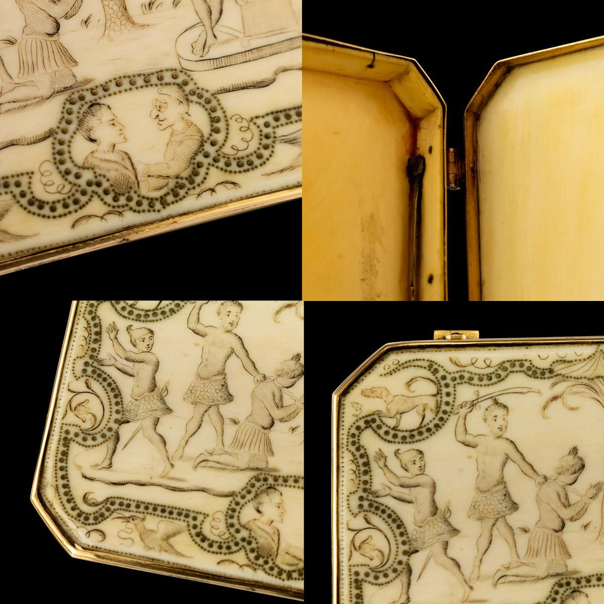 Antique 18th Century English 18-Karat Gold Mounted Snuff Box, circa 1720 6