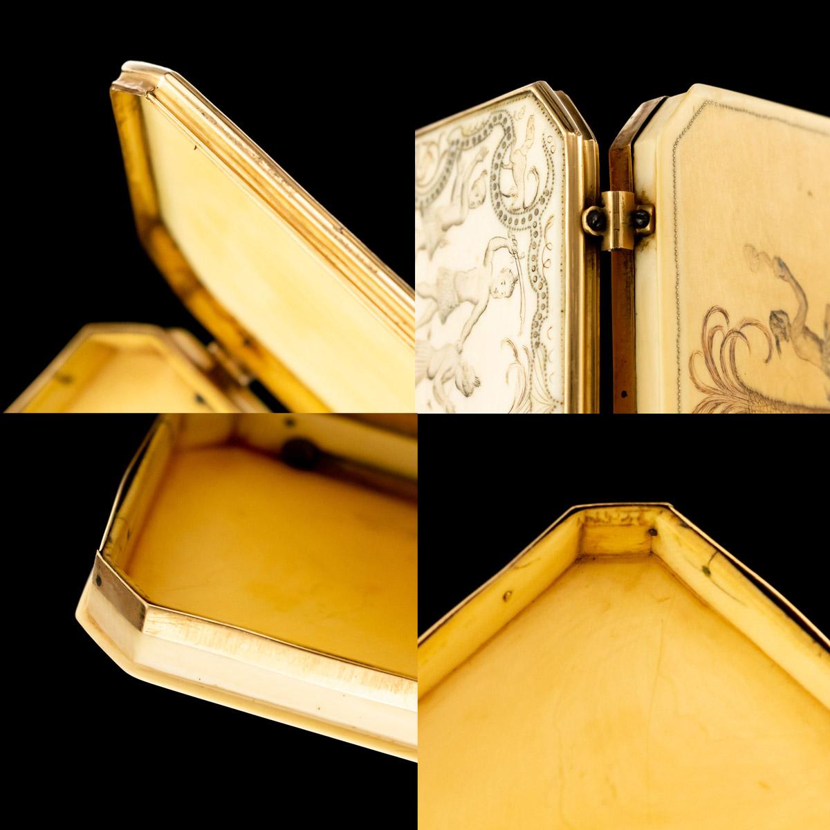 Antique 18th Century English 18-Karat Gold Mounted Snuff Box, circa 1720 7