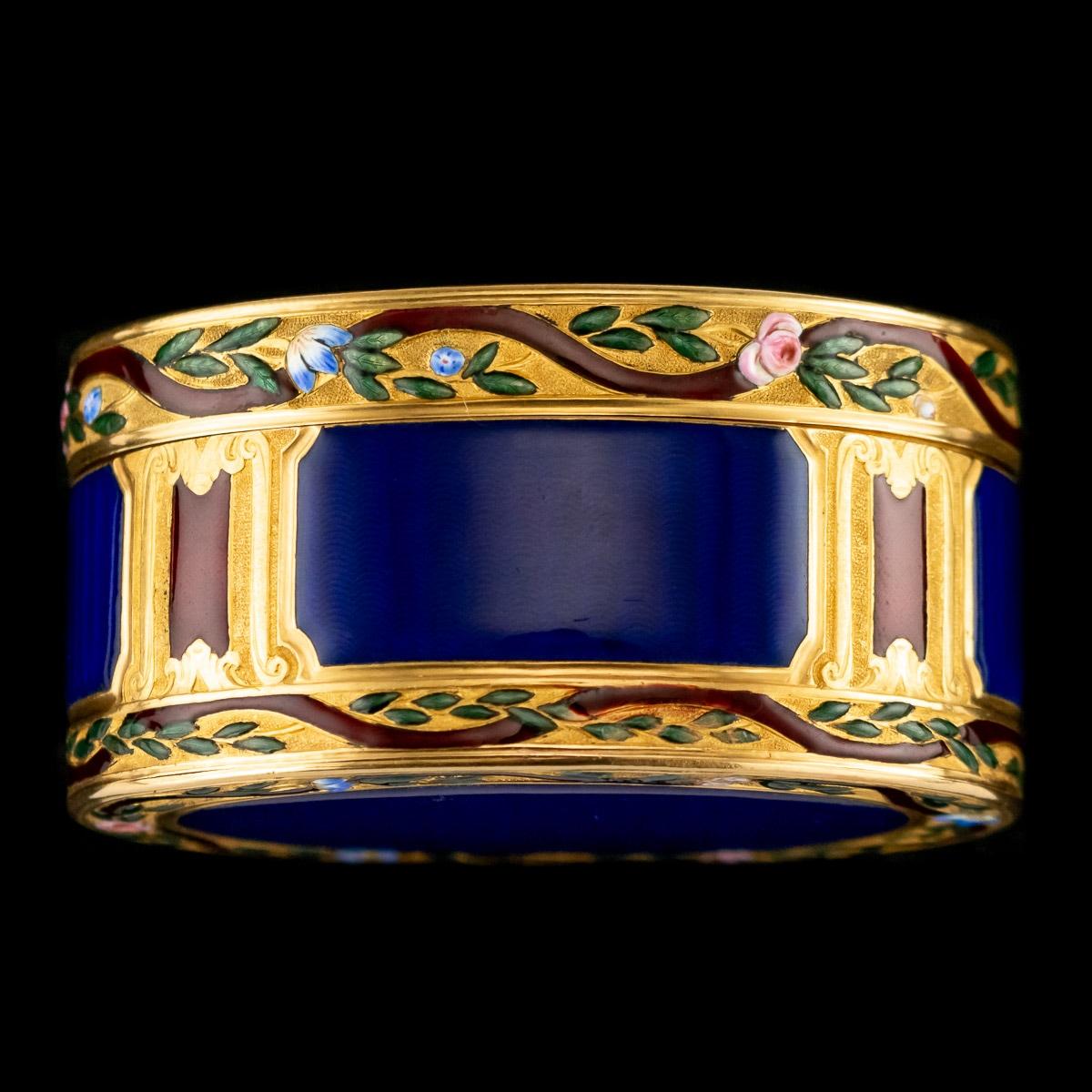 Antique French 18-Karat Gold and Hand Painted Enamel Snuff Box, circa 1770 1