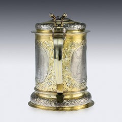 Ancienne chope russe exceptionnelle en vermeil et niello, Moscou, datant d'environ 1766