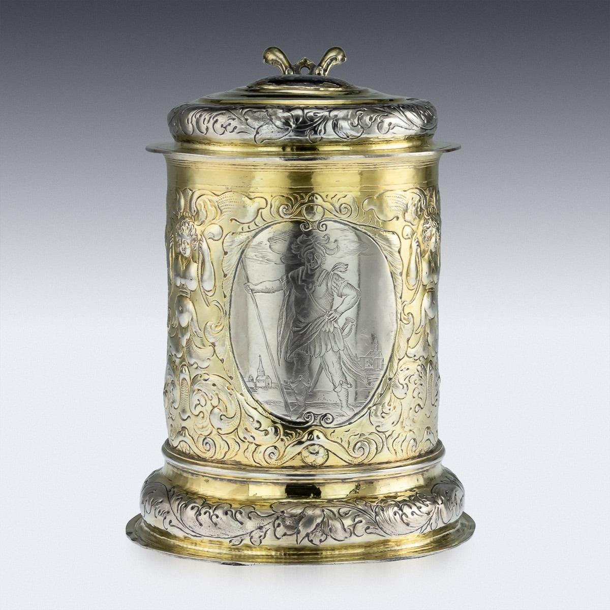 18th Century and Earlier Antique Russian Exceptional Silver-Gilt & Niello Tankard, Moscow, circa 1766