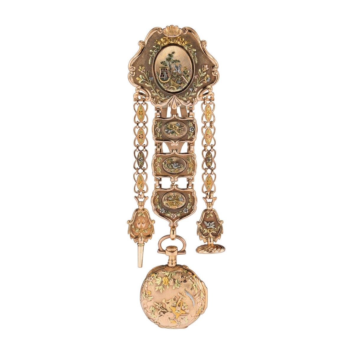 Antique Swiss 18 Karat Gold Watch and Chatelaine Vacheron Constantin, circa 1780 For Sale