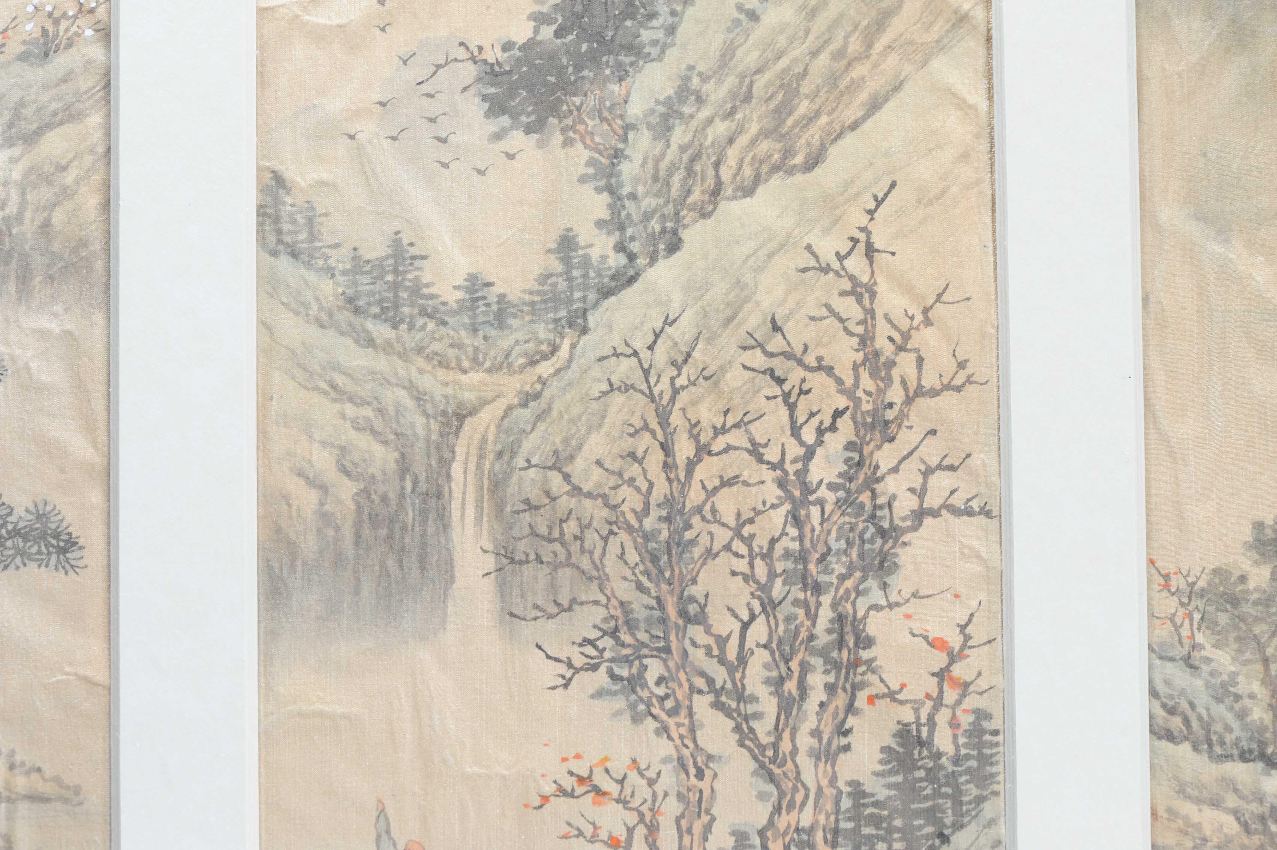 Ancienne peinture à l'eau chinoise 19/20e s Classic Literati Qing Dynasty en vente 7
