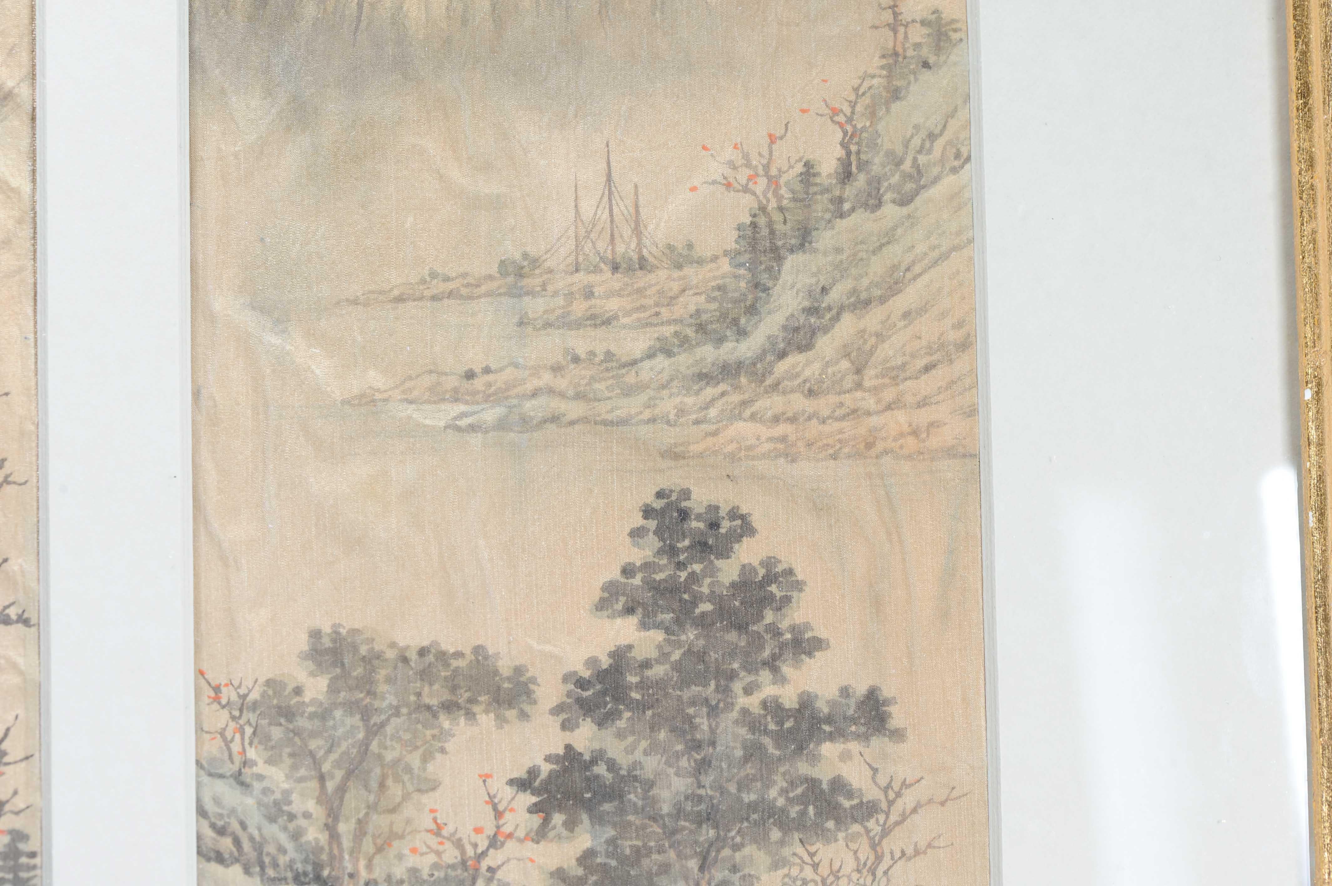 Ancienne peinture à l'eau chinoise 19/20e s Classic Literati Qing Dynasty en vente 10