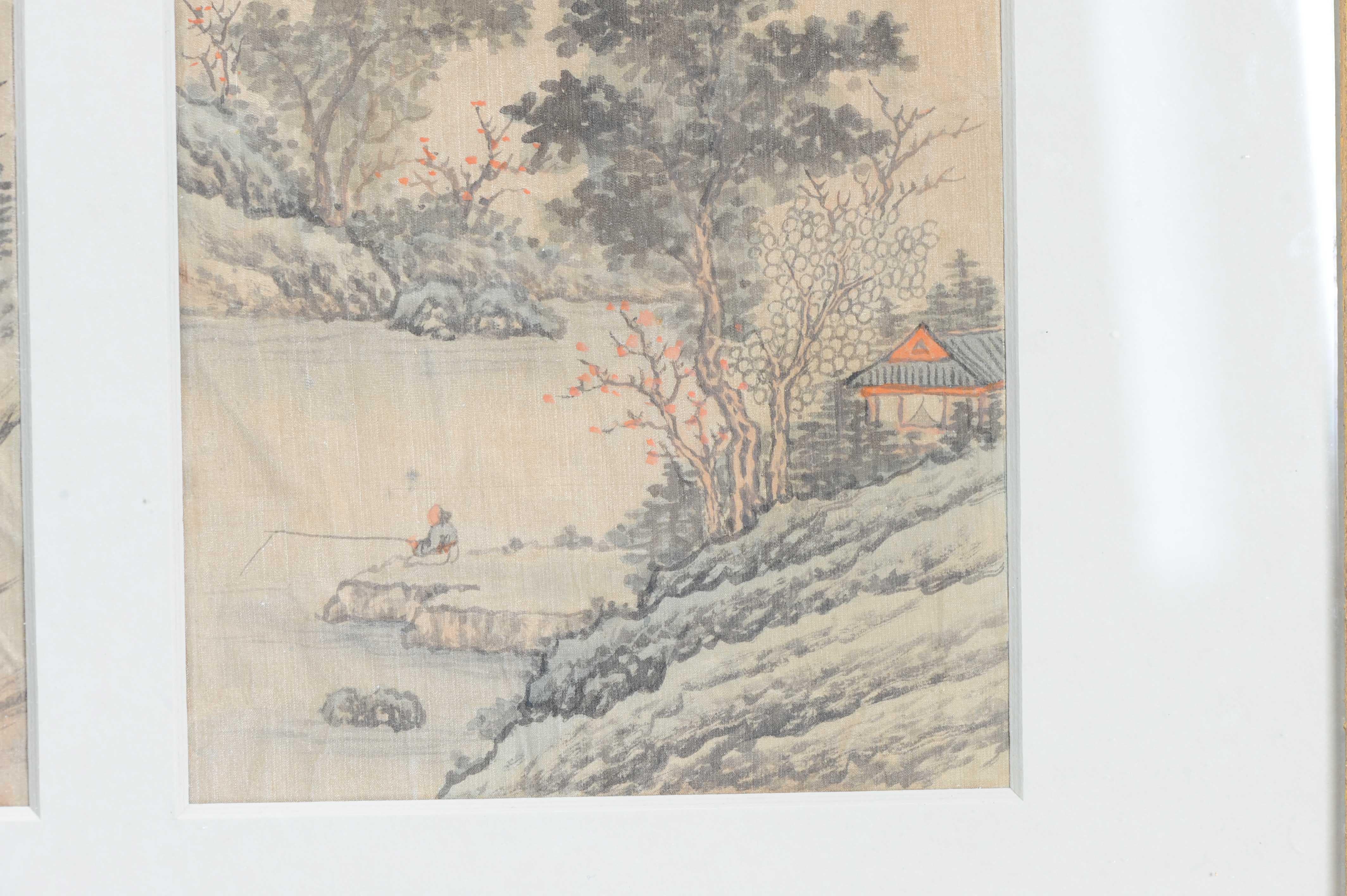Ancienne peinture à l'eau chinoise 19/20e s Classic Literati Qing Dynasty en vente 11