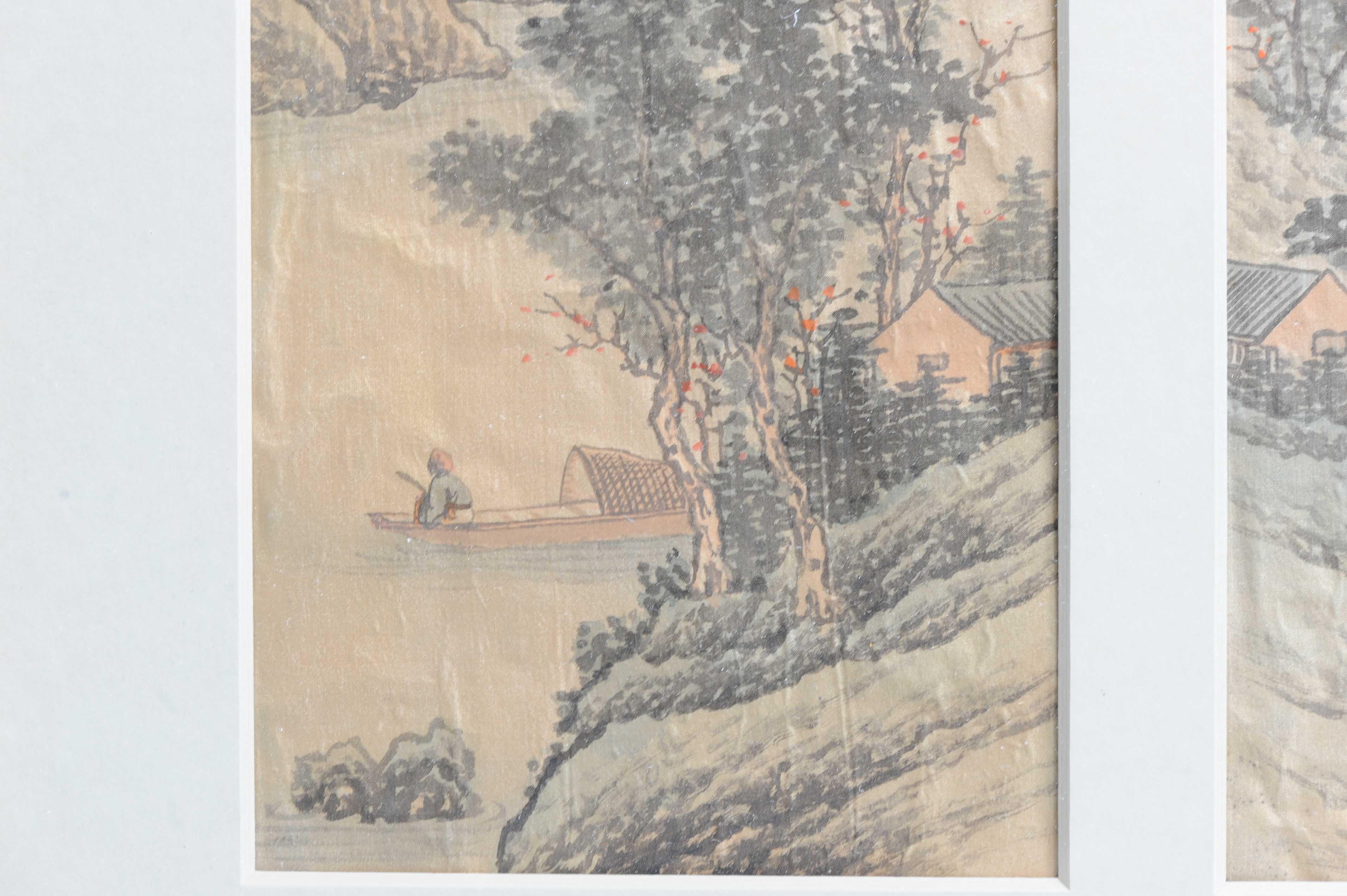 Ancienne peinture à l'eau chinoise 19/20e s Classic Literati Qing Dynasty en vente 1