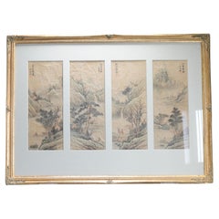 Antique 19/20th c Chinese Water Color painting Classic Literati Qing Dynasty