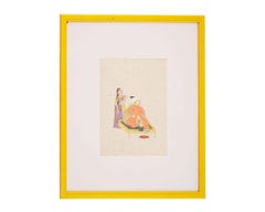 Antique 19 C Indian Miniature Painting Framed