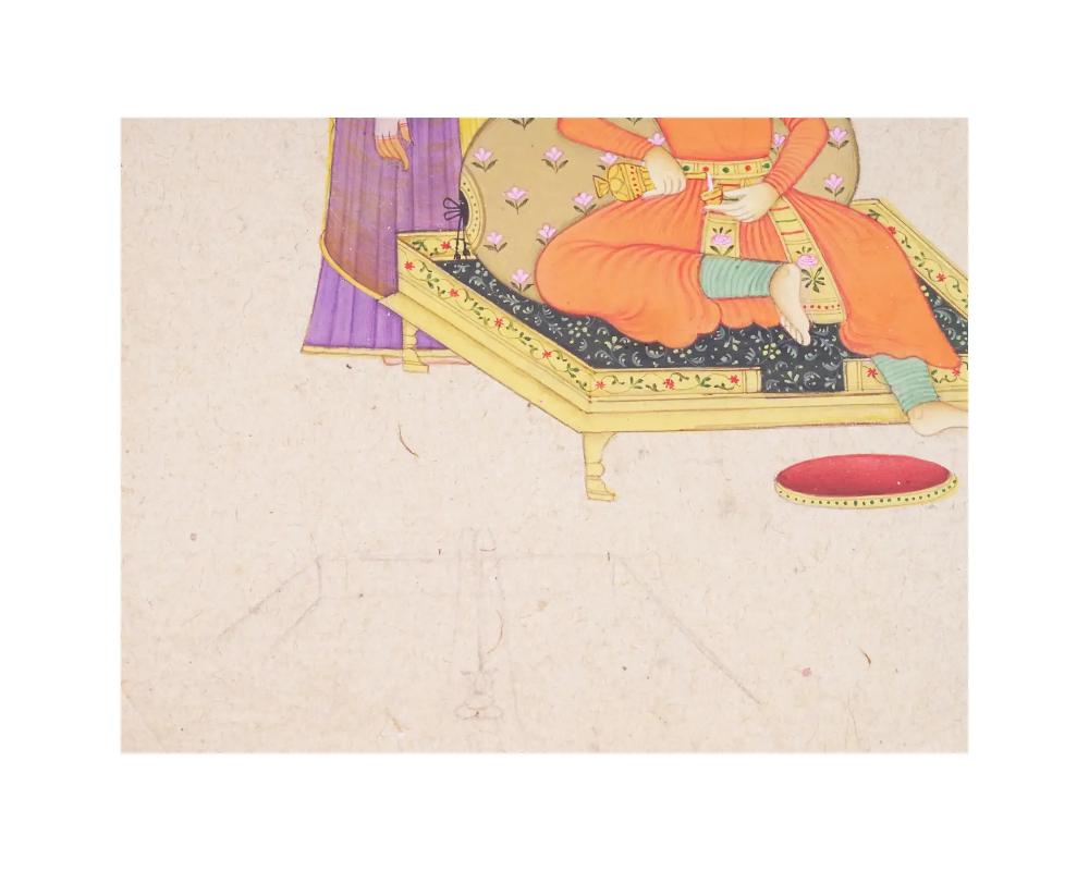 XIXe siècle A.I.C C Indian Miniature Painting Encadré en vente
