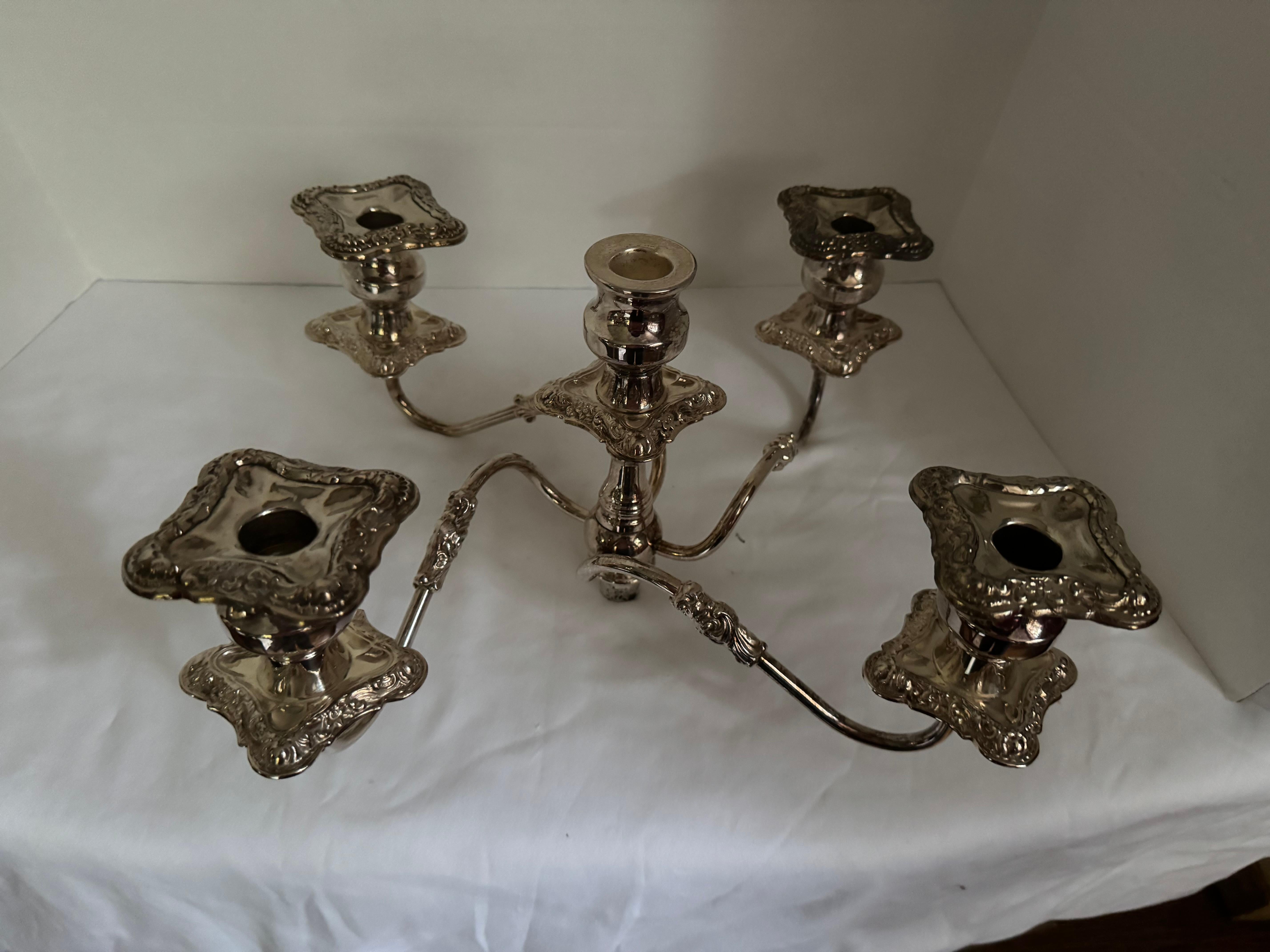 Antique 19 century Sheffield Silverplate Candelabrum For Sale 3