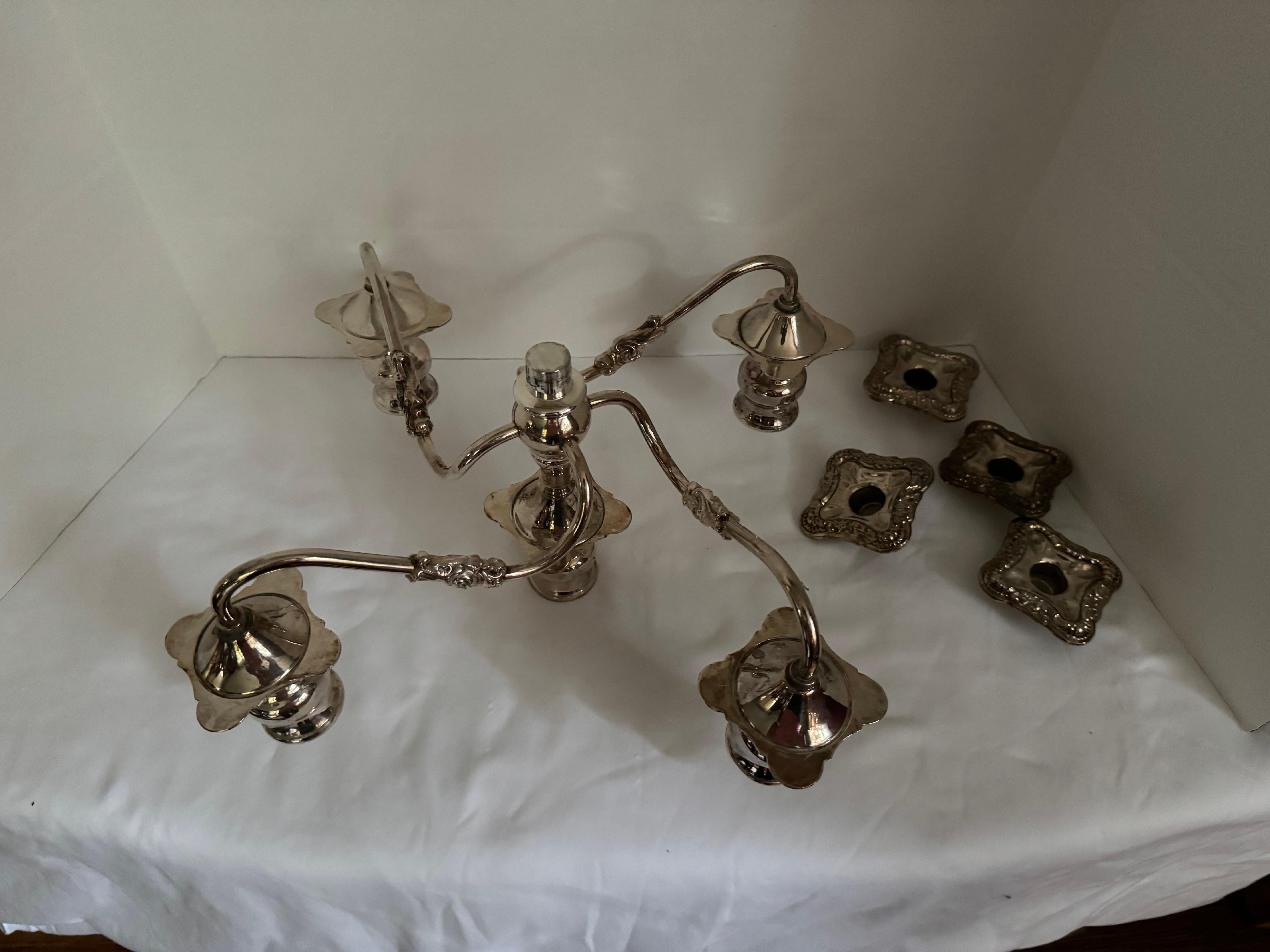 Antique 19 century Sheffield Silverplate Candelabrum For Sale 4