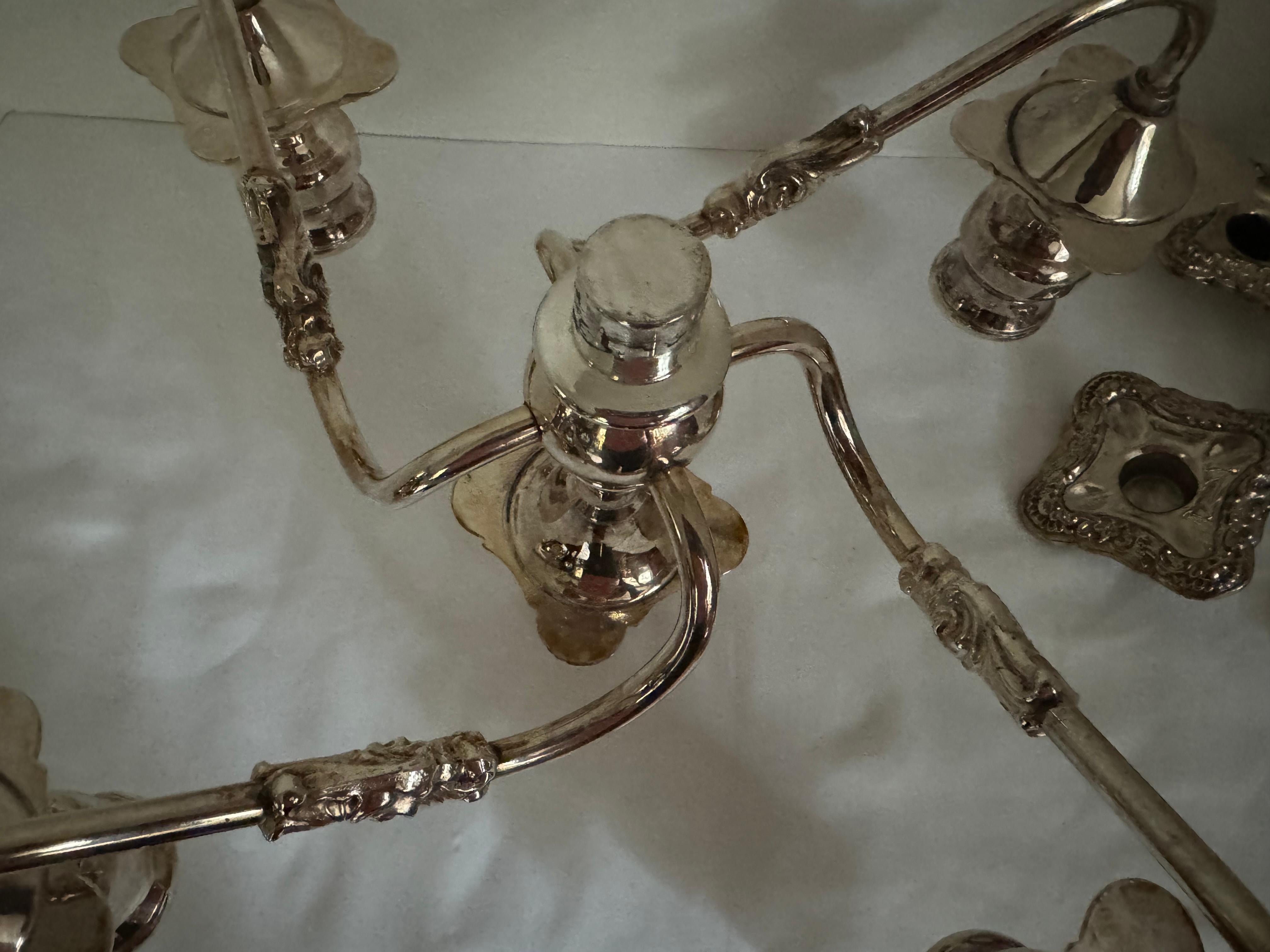 Antique 19 century Sheffield Silverplate Candelabrum For Sale 5