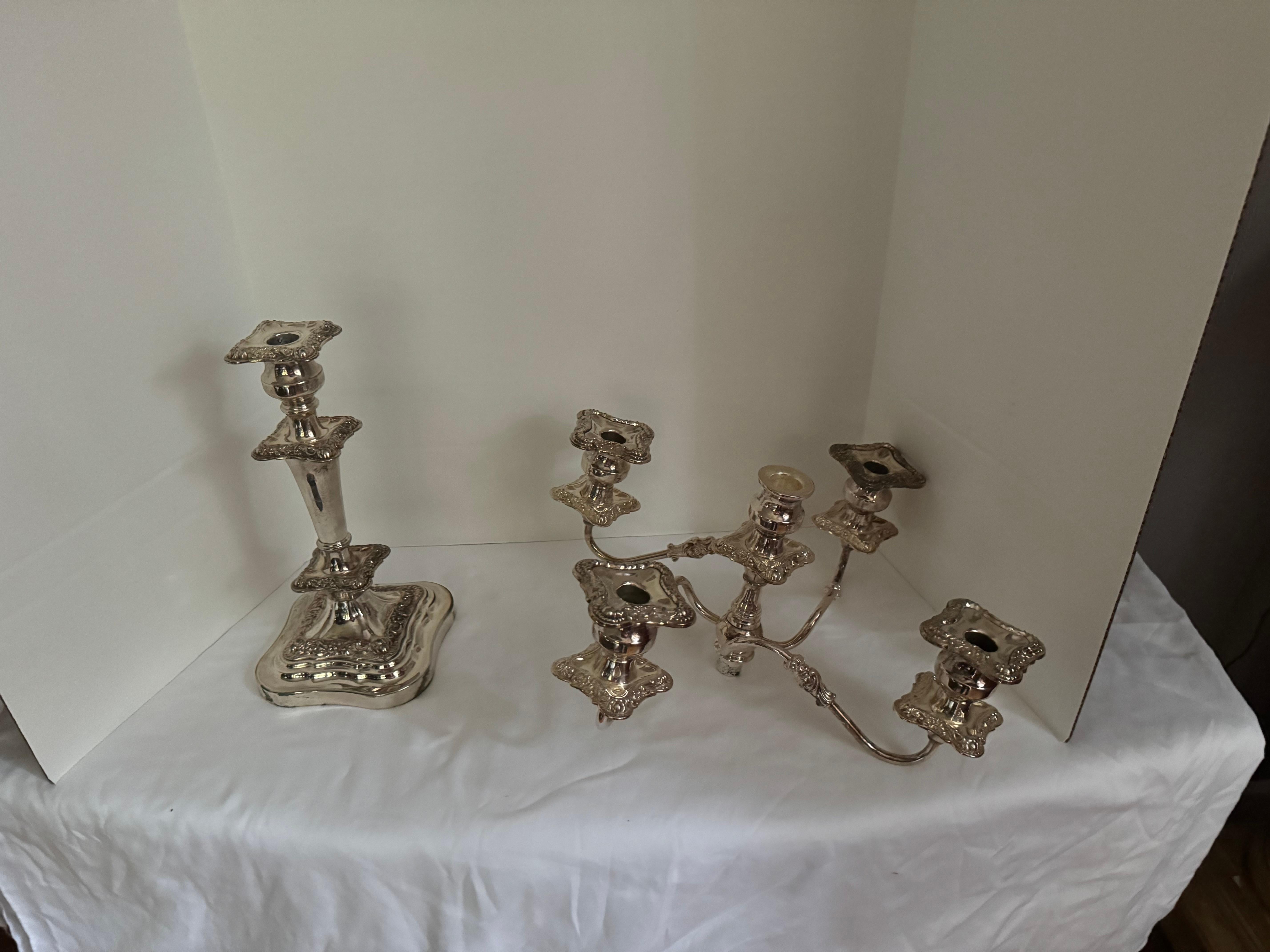 Antique 19 century Sheffield Silverplate Candelabrum For Sale 6