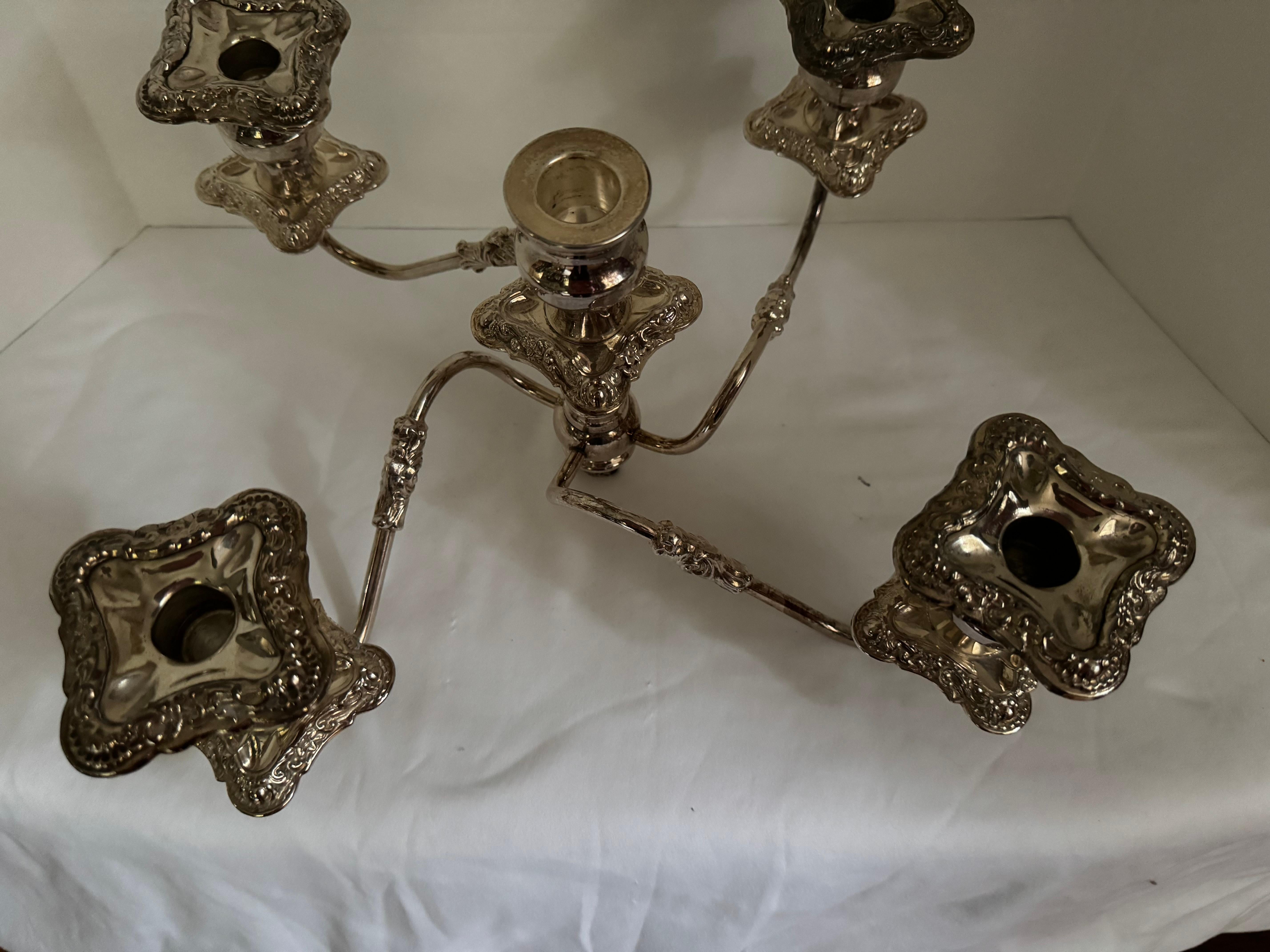 Antique 19 century Sheffield Silverplate Candelabrum For Sale 7
