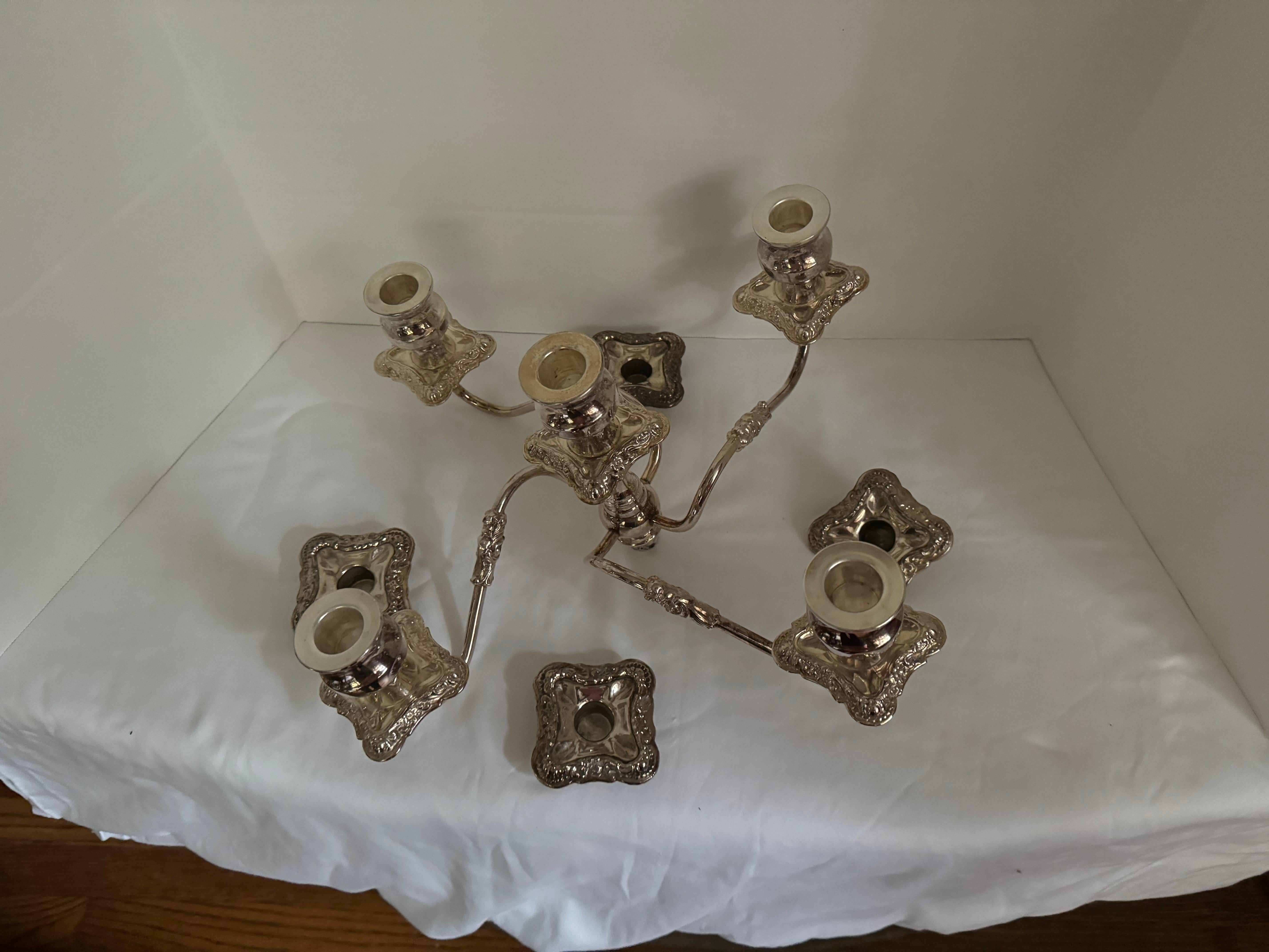 Antique 19 century Sheffield Silverplate Candelabrum For Sale 8
