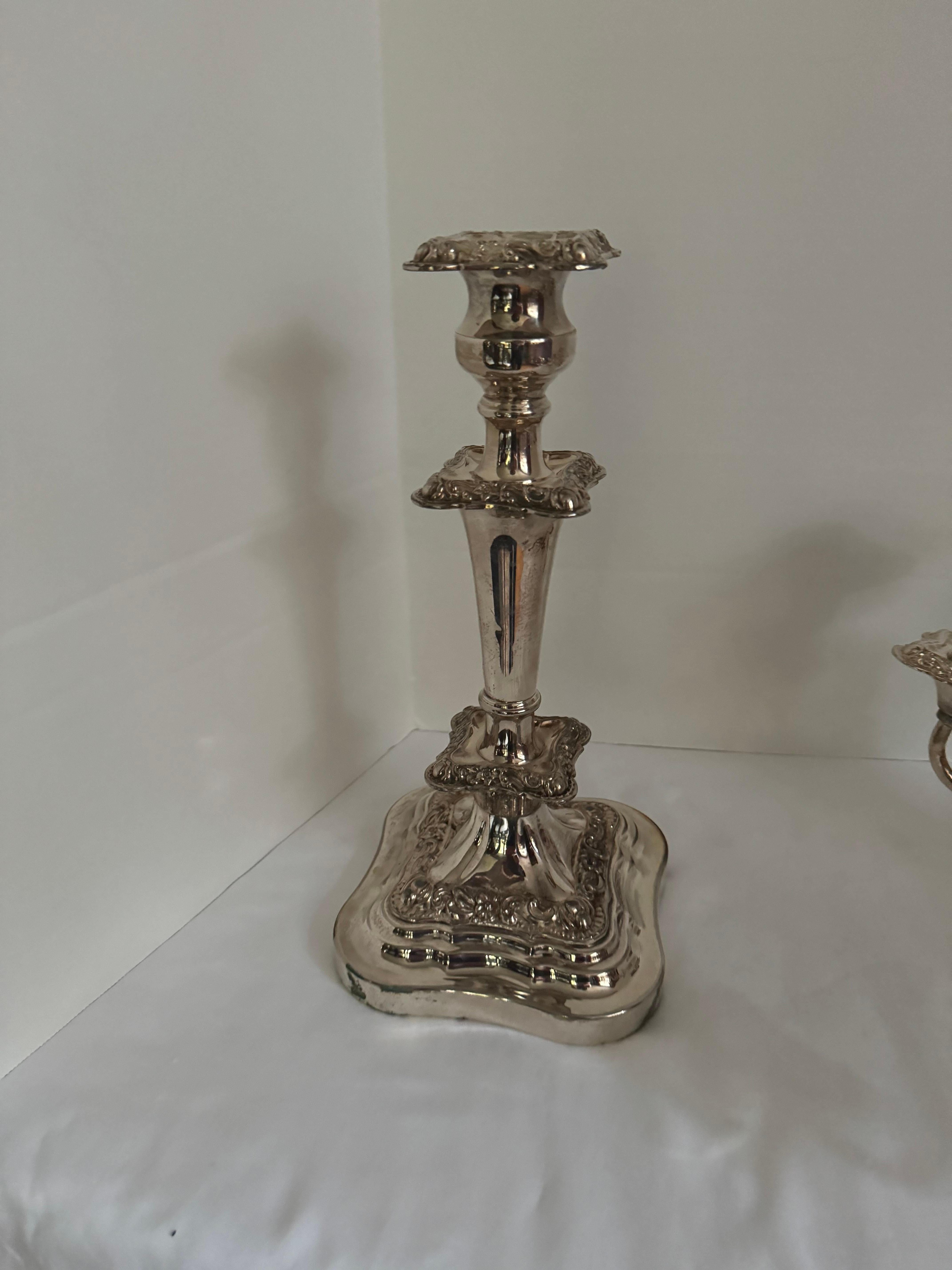 19th Century Antique 19 century Sheffield Silverplate Candelabrum For Sale