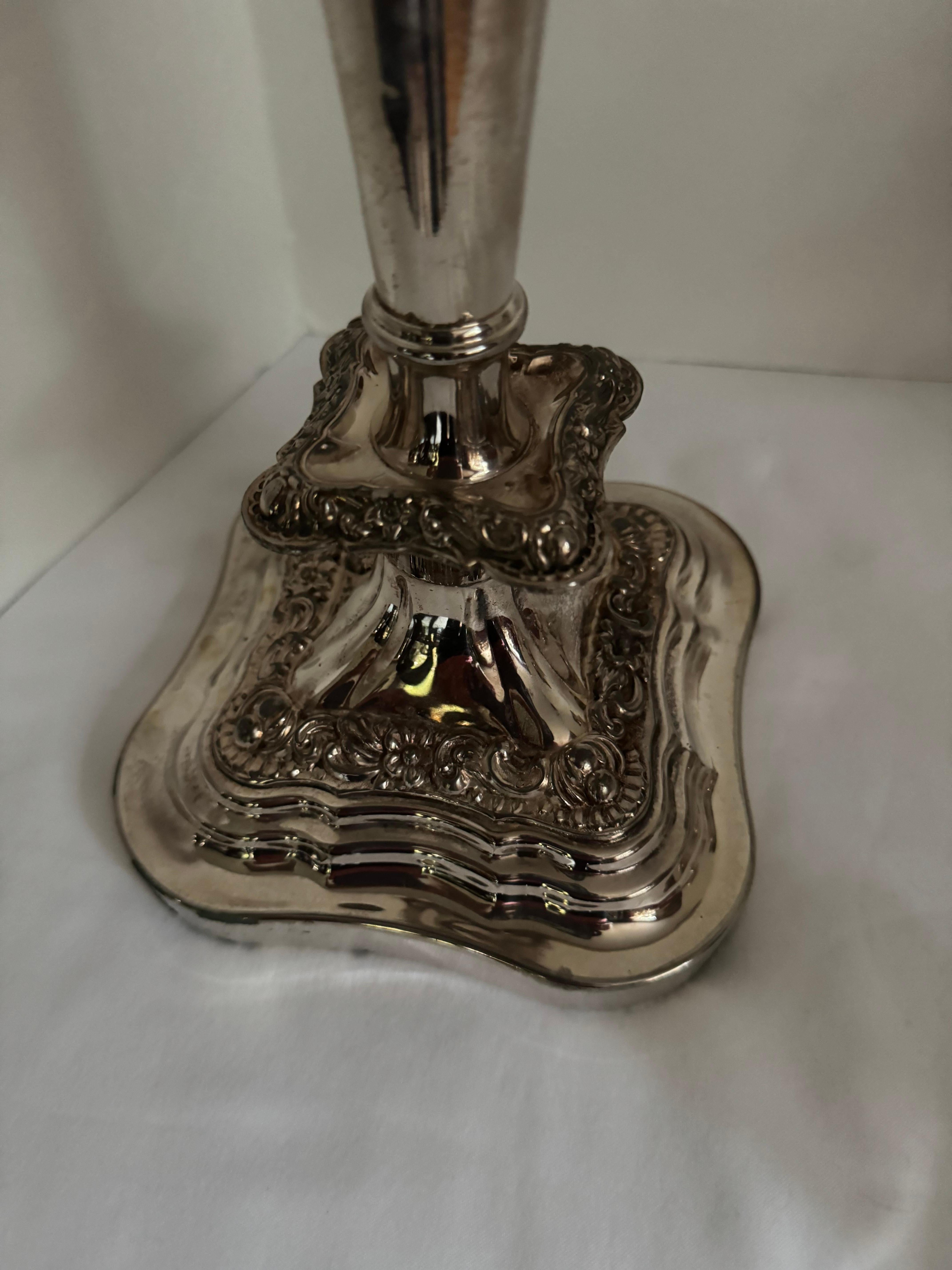 Silver Plate Antique 19 century Sheffield Silverplate Candelabrum For Sale