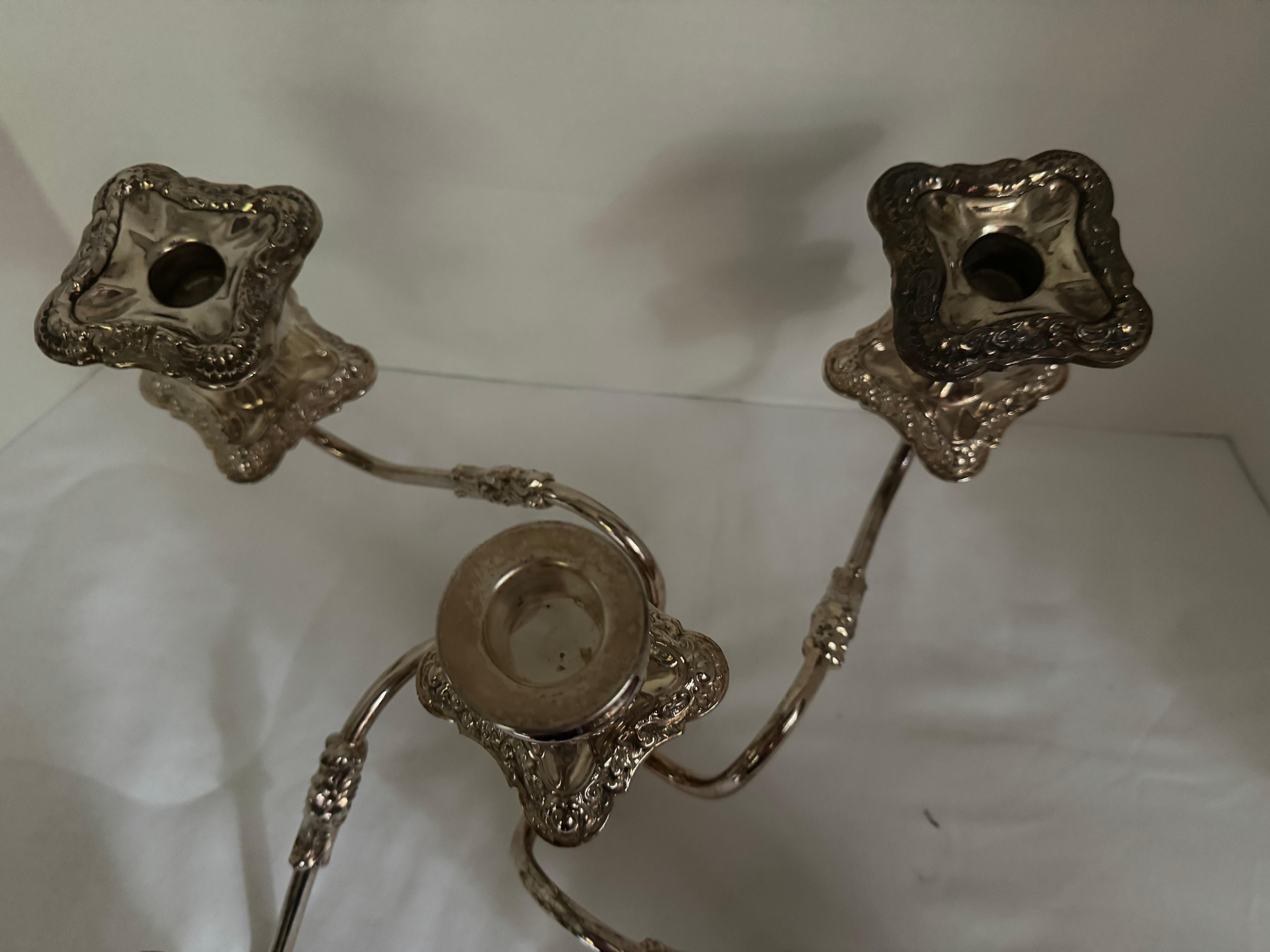 Antique 19 century Sheffield Silverplate Candelabrum For Sale 2