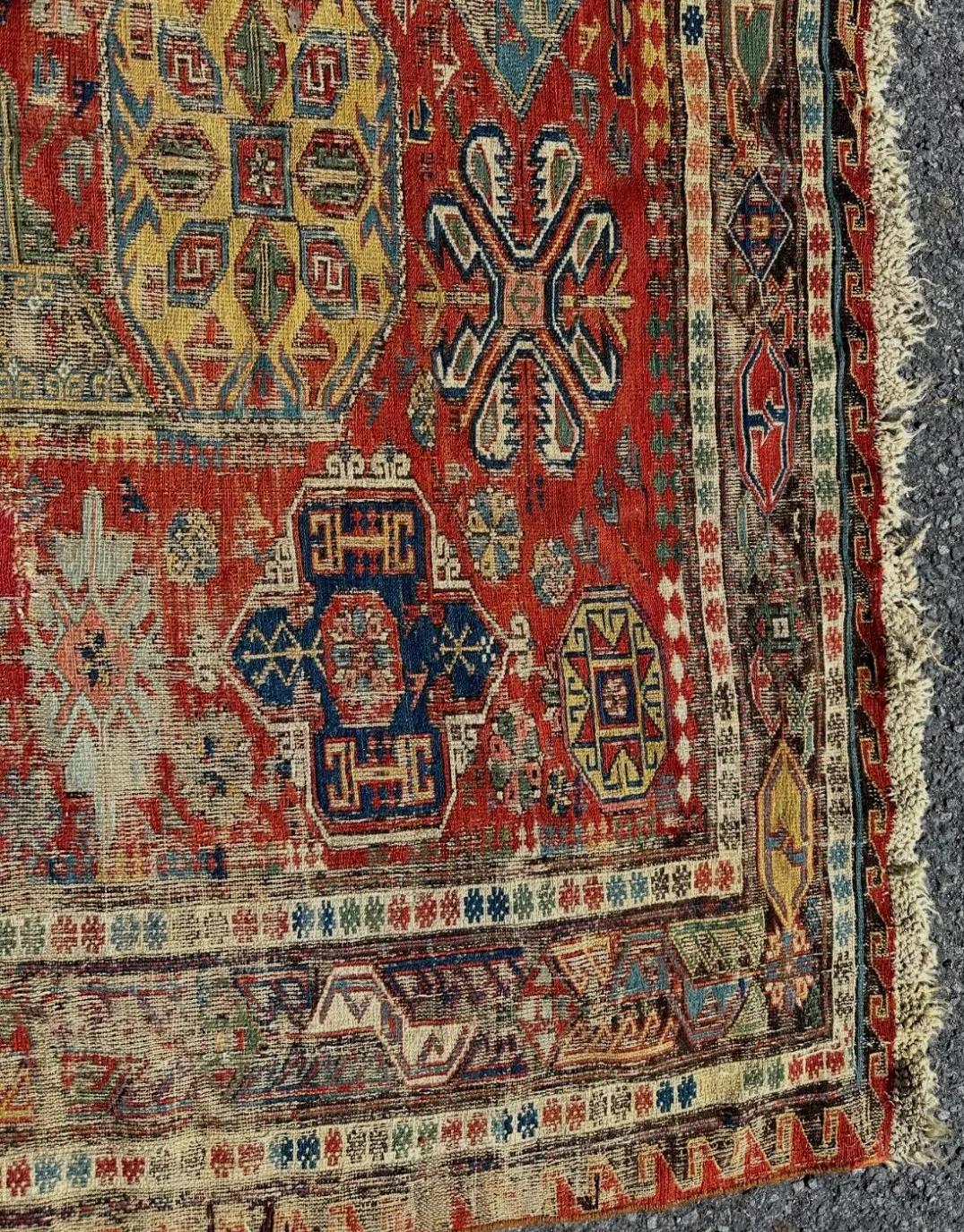 Antique 19-Count Caucasian SUMACH Rug A&C Stickley Era - rr4653/ ON SALE  NOW en venta 3