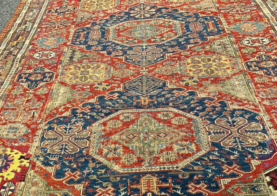Antique 19-Count Caucasian SUMACH Rug A&C Stickley Era - rr4653/ ON SALE  NOW en venta 6