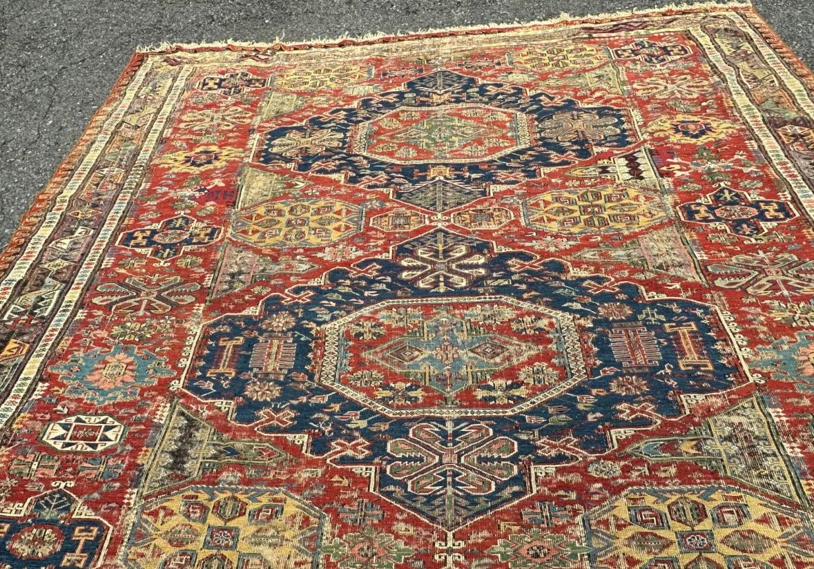 Antique 19-Count Caucasian SUMACH Rug A&C Stickley Era - rr4653/ ON SALE  NOW en venta 7