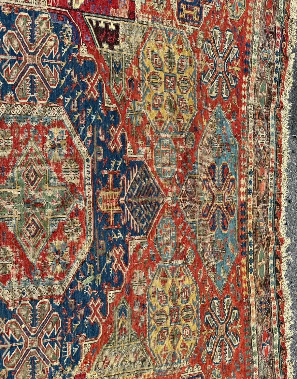 Antique 19-Count Caucasian SUMACH Rug A&C Stickley Era - rr4653/ ON SALE  NOW siglo XX en venta