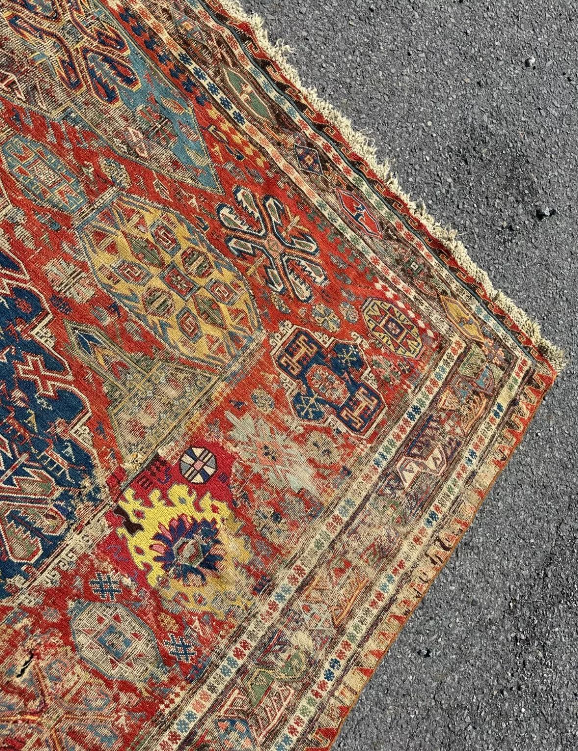 Antique 19-Count Caucasian SUMACH Rug A&C Stickley Era - rr4653/ ON SALE  NOW Lana en venta