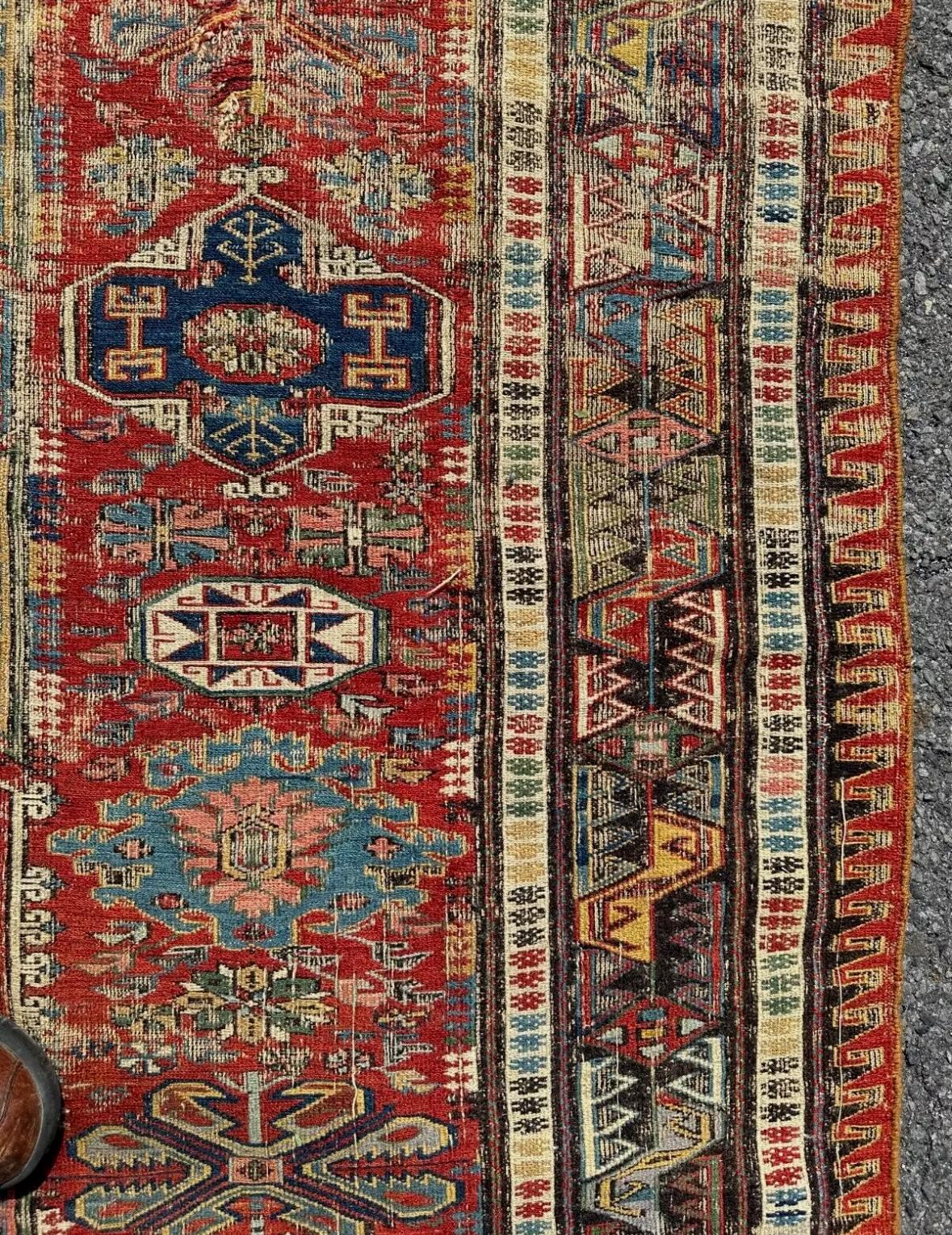 Antique 19-Count Caucasian SUMACH Rug A&C Stickley Era - rr4653/ ON SALE  NOW en venta 1