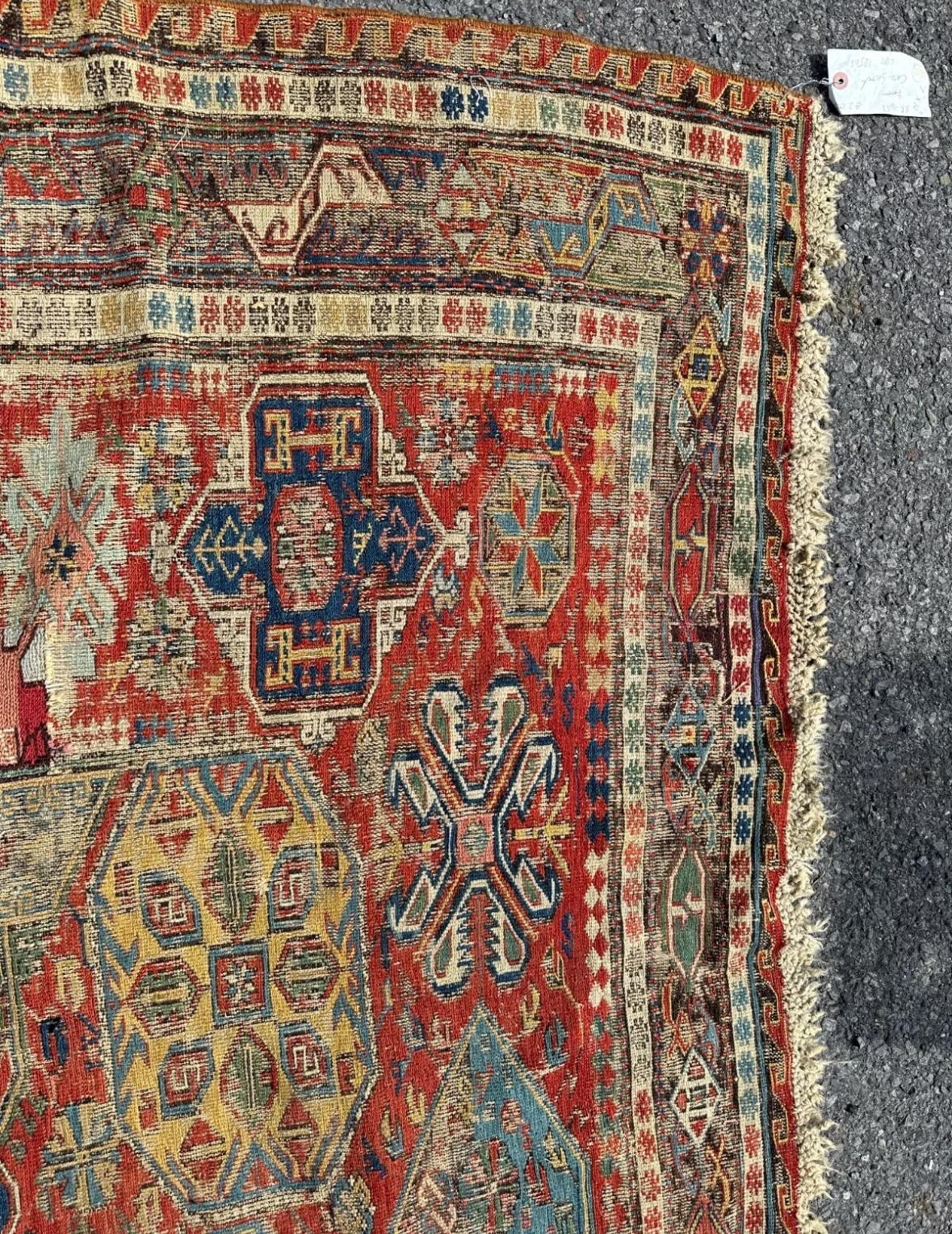 Antique 19-Count Caucasian SUMACH Rug A&C Stickley Era - rr4653/ ON SALE  NOW en venta 2
