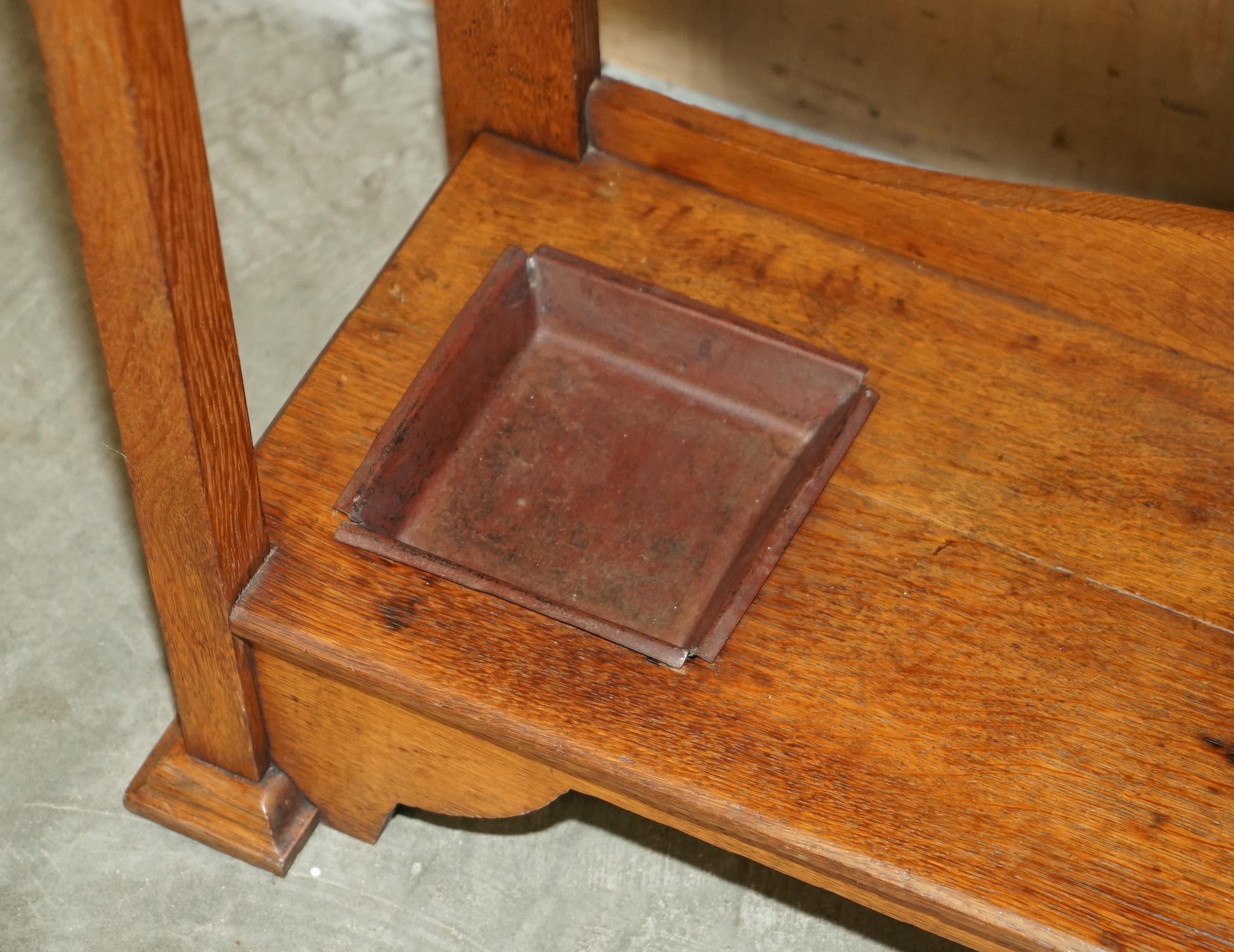 ANTiQUE 1900 ARTS & CRAFTS SHAPLAND AND PETTER HALL COAT GLOVE UMBRELLA STAND For Sale 7