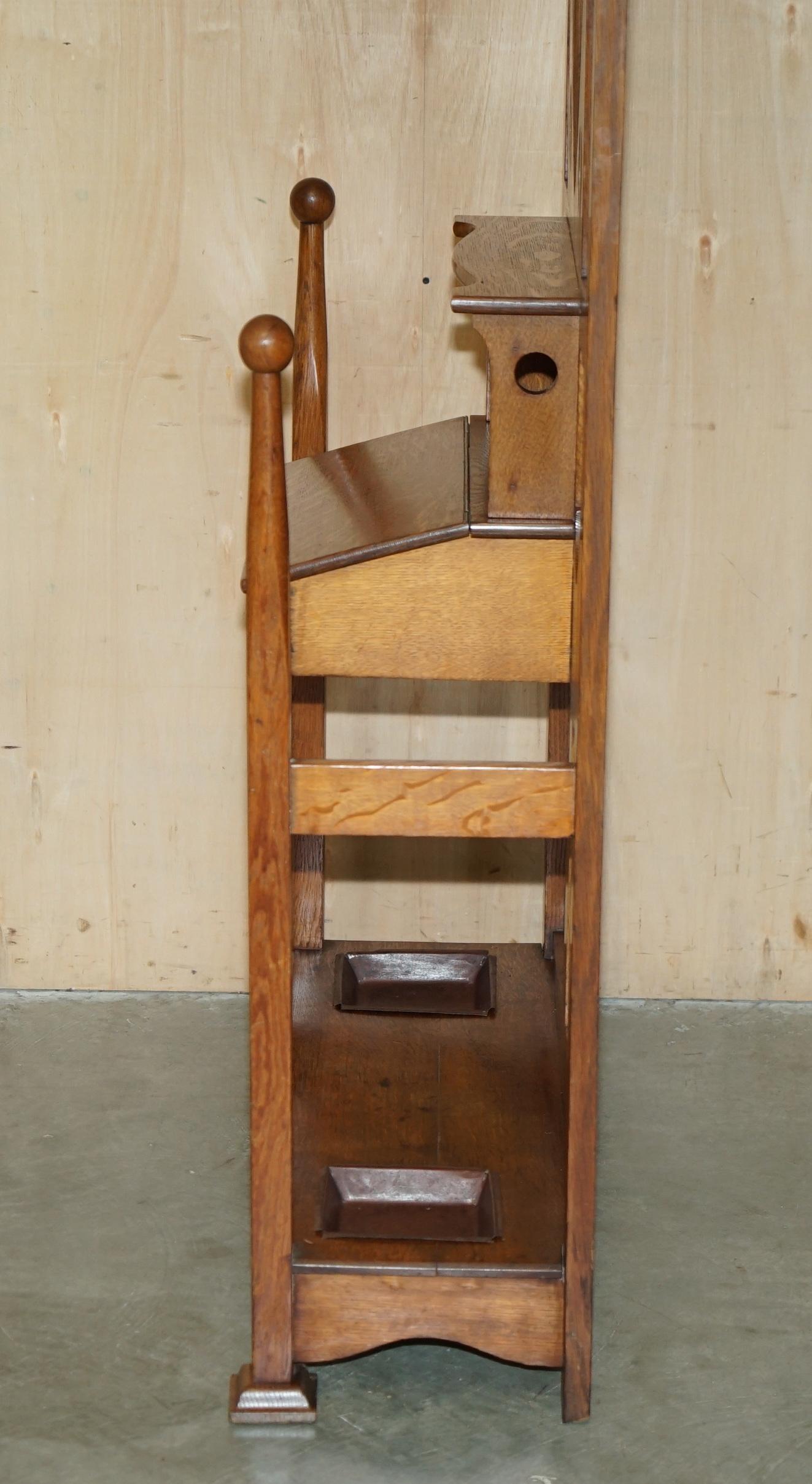 ANTiQUE 1900 ARTS & CRAFTS SHAPLAND AND PETTER HALL COAT GLOVE UMBRELLA STAND For Sale 12