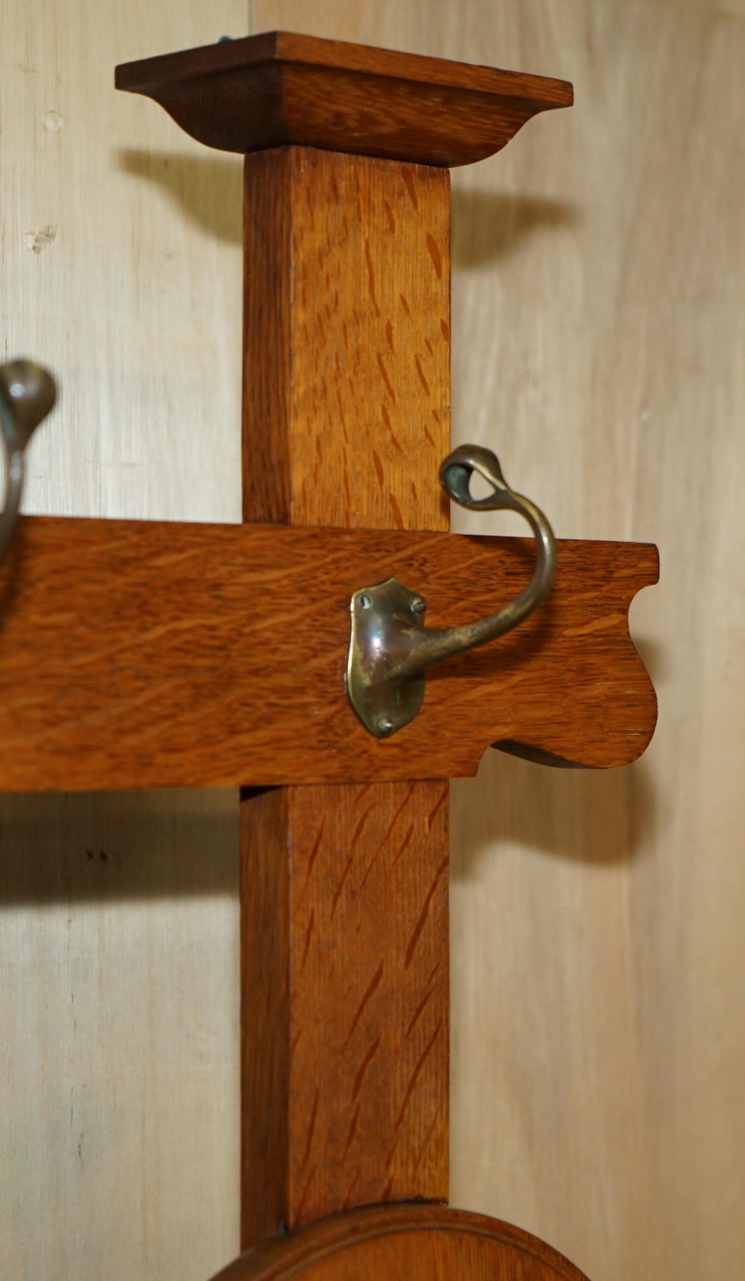 ANTiQUE 1900 ARTS & CRAFTS SHAPLAND AND PETTER HALL COAT GLOVE UMBRELLA STAND In Good Condition For Sale In West Sussex, Pulborough
