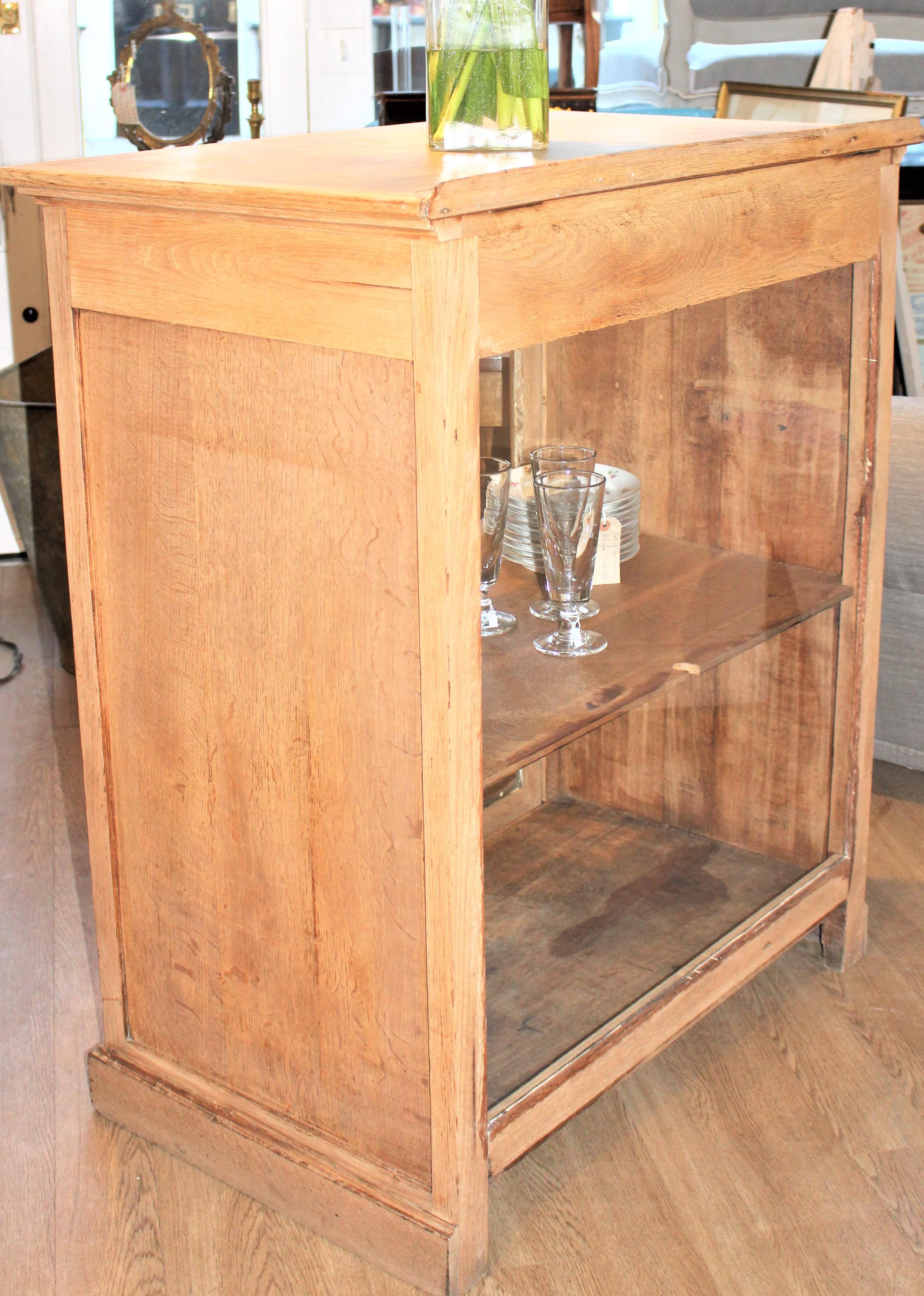 Antique 1900 French Continental Bleached Solid Oak Shop Counter Display Cabinet For Sale 5