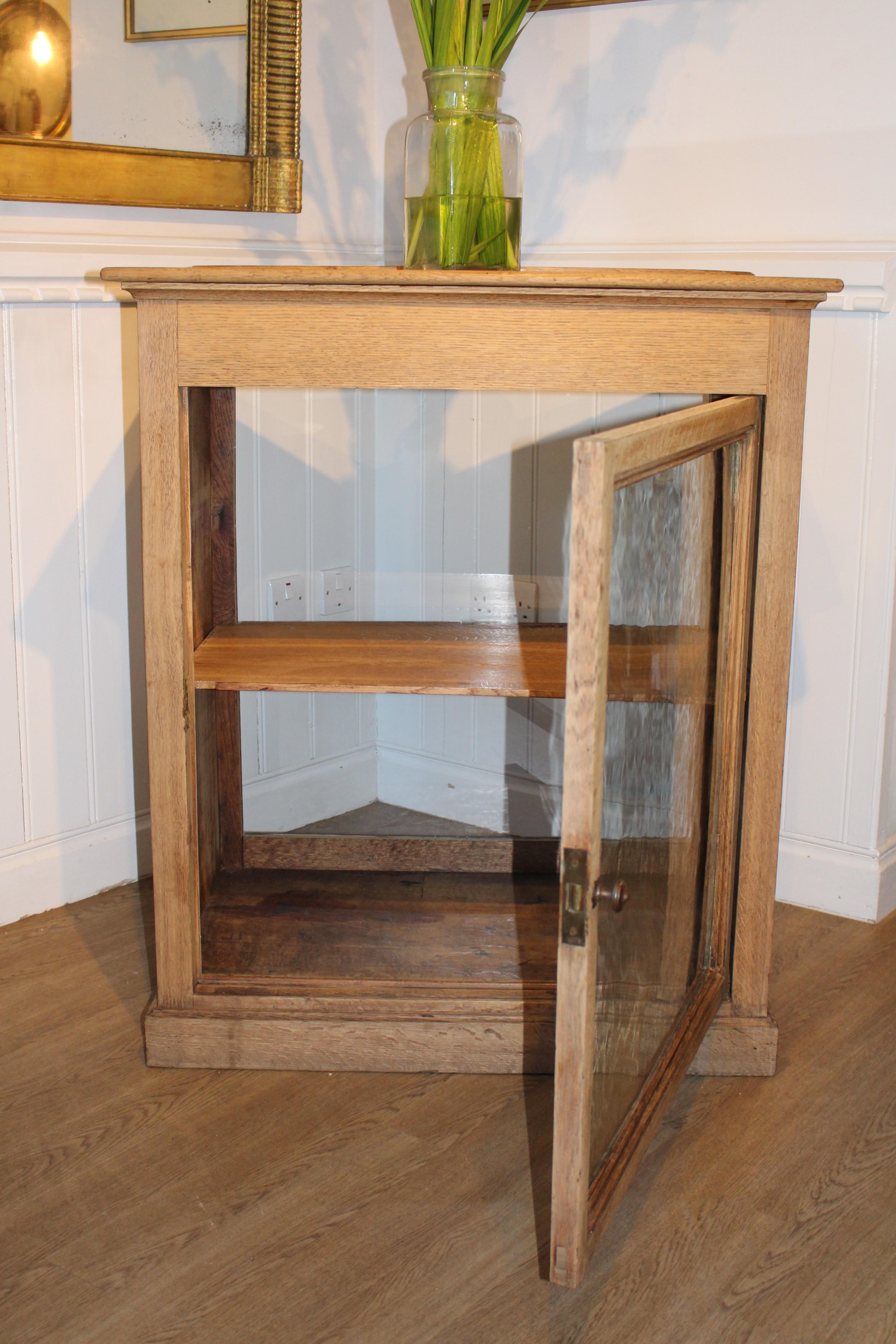 Antique 1900 French Continental Bleached Solid Oak Shop Counter Display Cabinet For Sale 8
